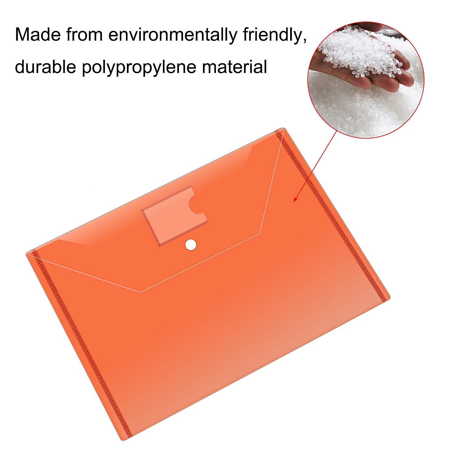ASelected A4 Plastic Document Wallets with Popper Closure | 24 Pack | Clear | Holds 100 Sheets 7
