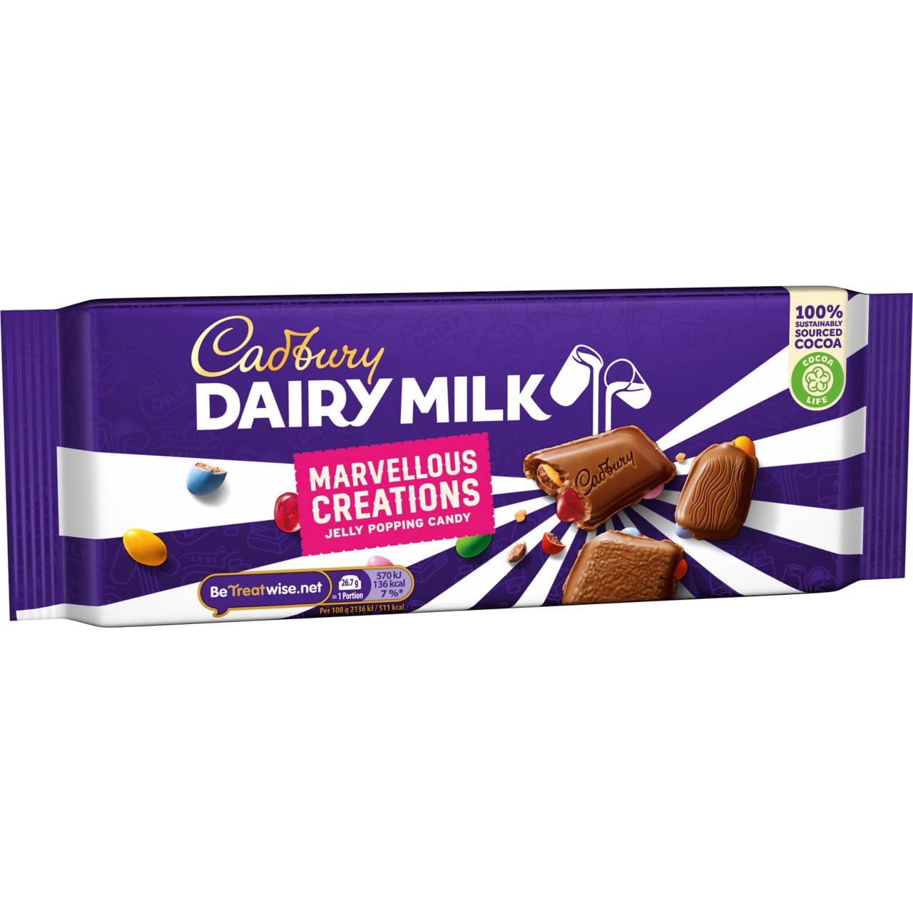Cadbury Dairy Milk Marvellous Smashables – Milchschokoladenriegel mit Gelee und Knallbonbons, 162 g 3