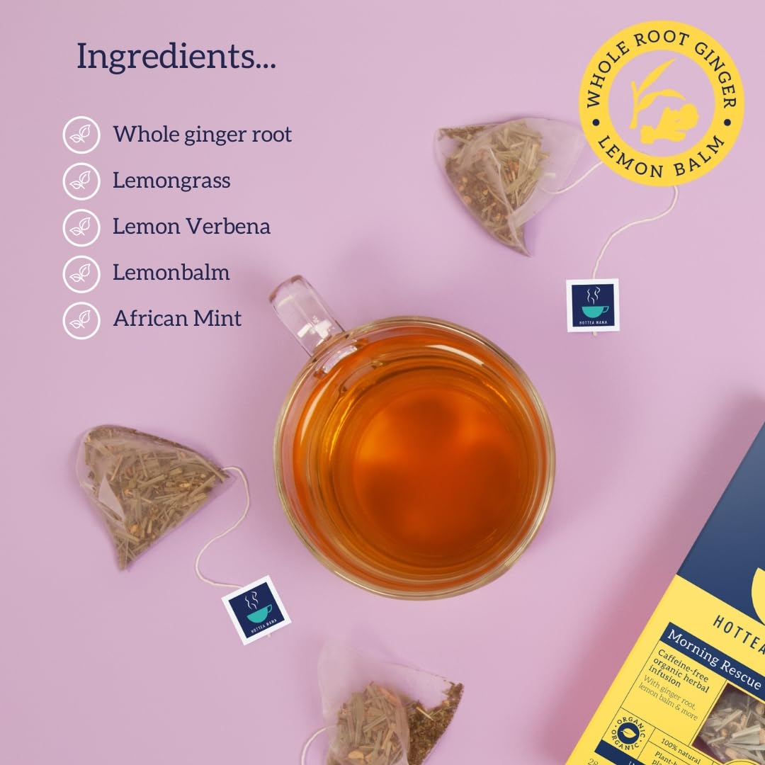 HOTTEA MAMA Morning Rescue Pregnancy Tea | Caffeine-Free Herbal Blend for Nausea Relief 10