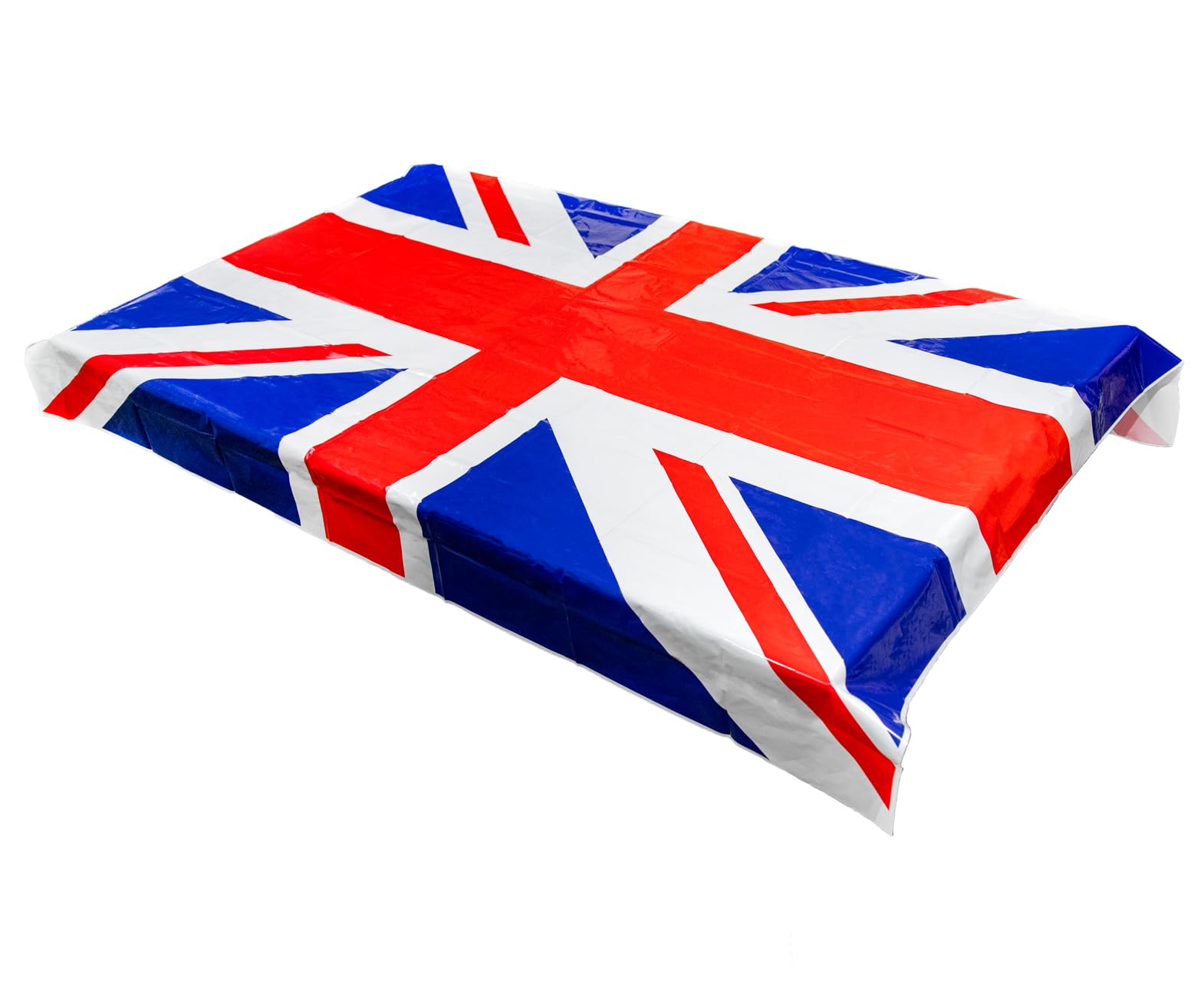 SHATCHI Union Jack Plastic Deluxe Tablecover - 137cm x 180cm | Reusable | Party & Picnic Use