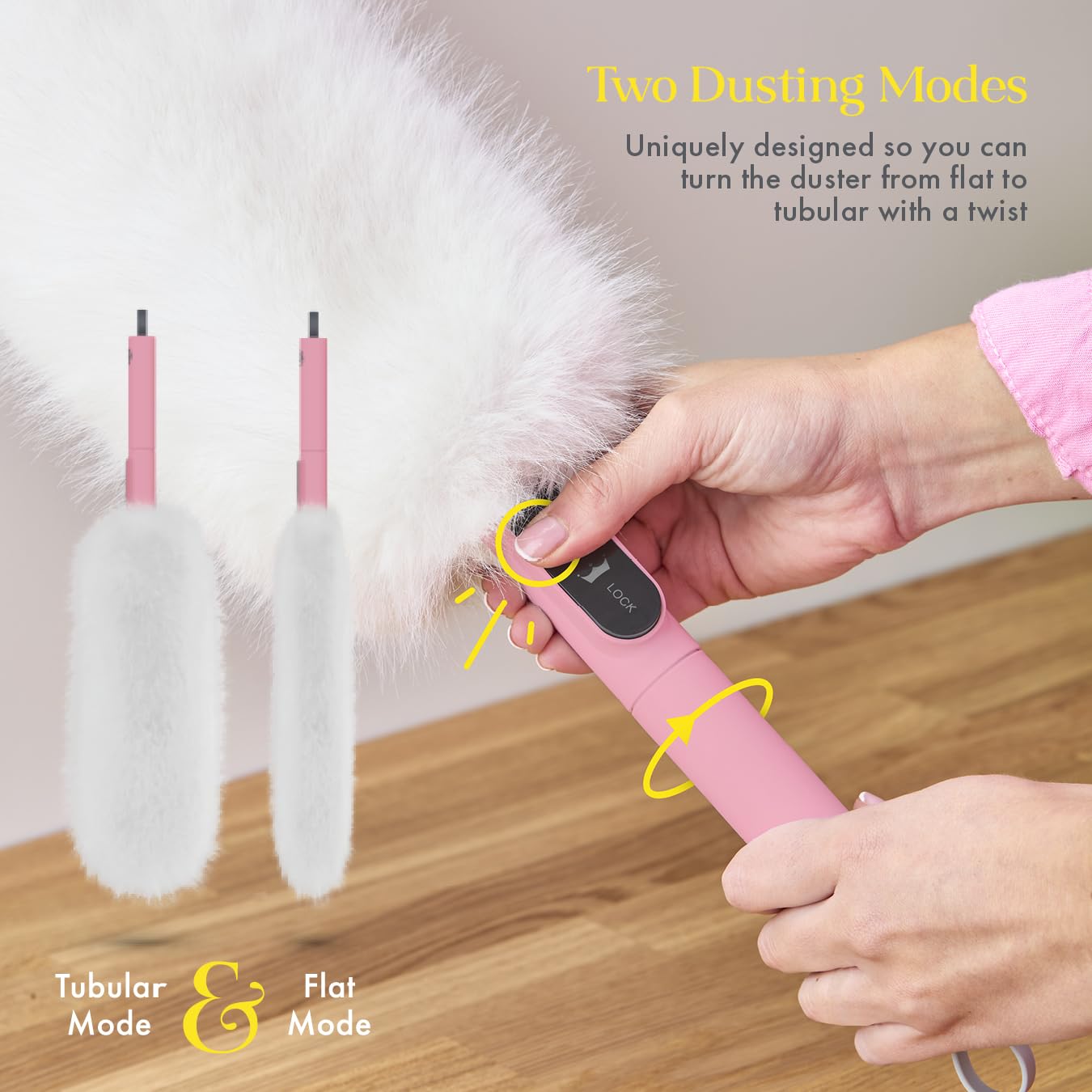 Swan - 2-in-1 Ultra-Fine Microfibre Duster with Super Soft Microfibres, Flat & Tubular Design, Pink 4