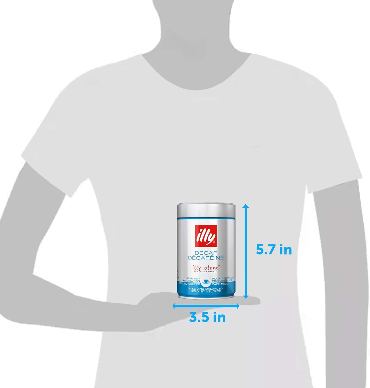 illy Coffee - Decaffeinated Ground Coffee, Medium Roast, 100% Arabica, 250g