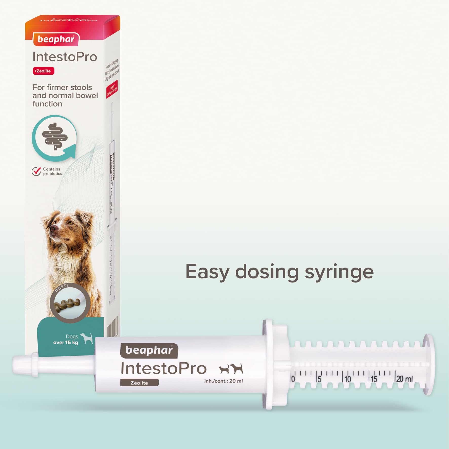 Beaphar IntestoPro Prebiotic Stool Firming Paste for Medium and Large Dogs | 2 x 20ml Tubes