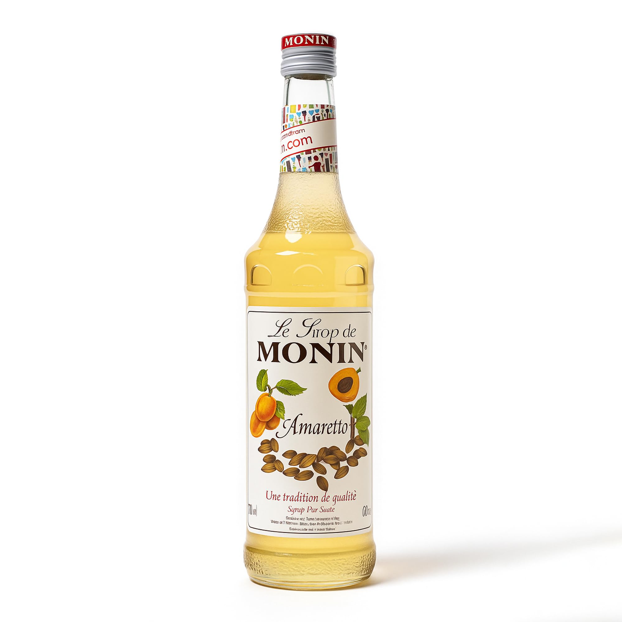 MONIN Amaretto Syrup 700ml - Vegan, Alcohol-Free, Natural Flavouring for Coffee & Cocktails
