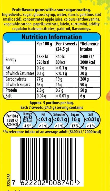 Sour Patch Kids Original Soft & Chewy Sour Then Sweet Candies 130g