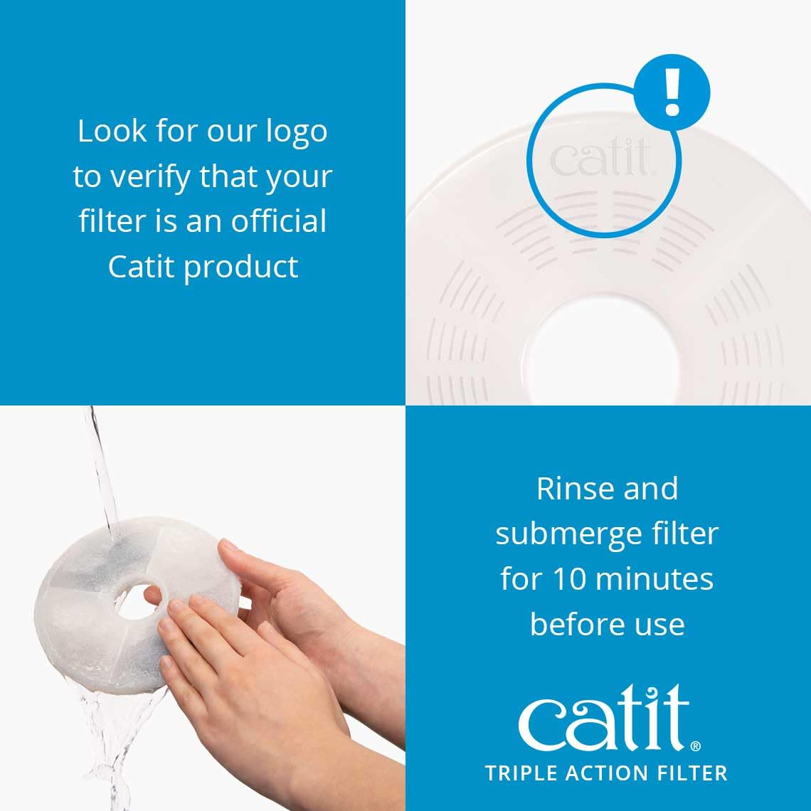Catit Triple Action Fountain Filters for 3L Flower & Fresh & Clear Fountains | Pack of 2 4