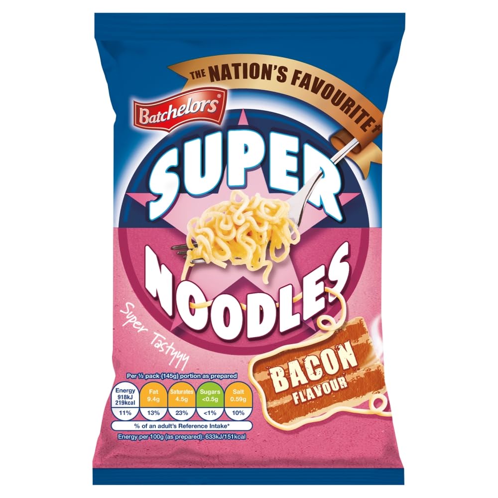 Batchelors Super Noodles Bacon Flavour Instant Snack 90g