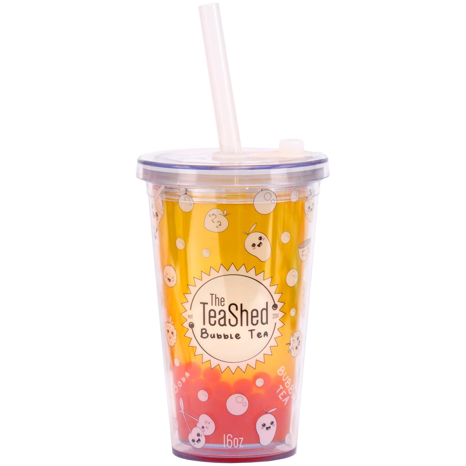 The TeaShed Bubble Tea Cup & Straw Gift Set - Reusable 16oz Leak-Proof BPA Free