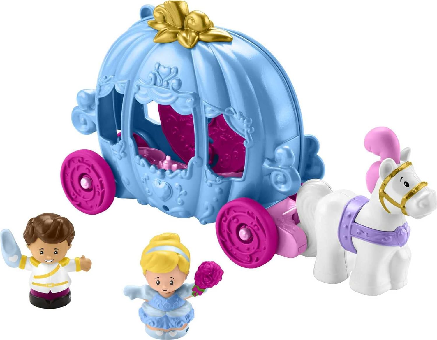 Disney Princess Cinderella’s Dancing Carriage by Little People - 2-in-1 Playset with Figures 3