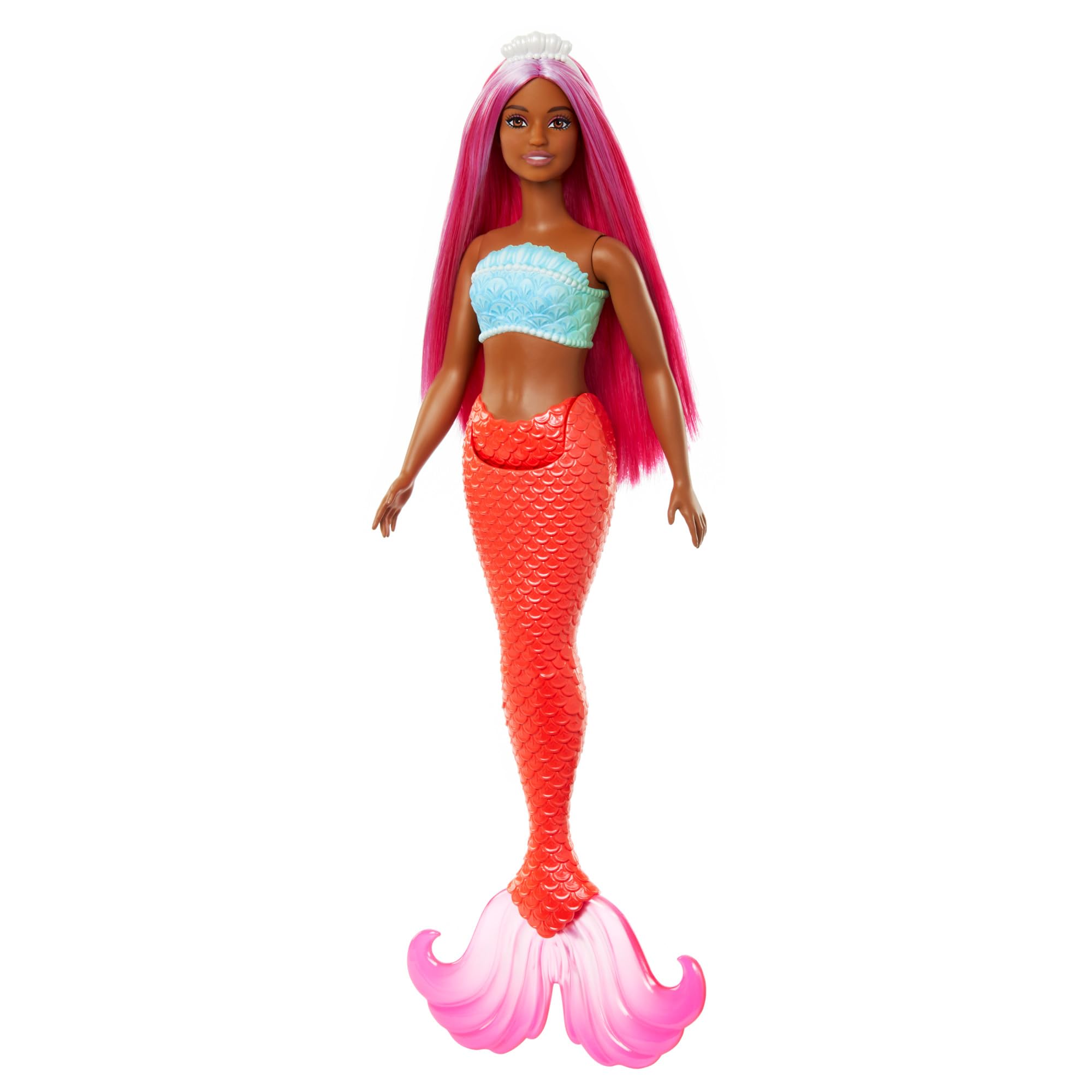 Barbie Mermaid Doll - Curvy Body with Shell Bodice & Tropical Red Tail, 3+ Years 3