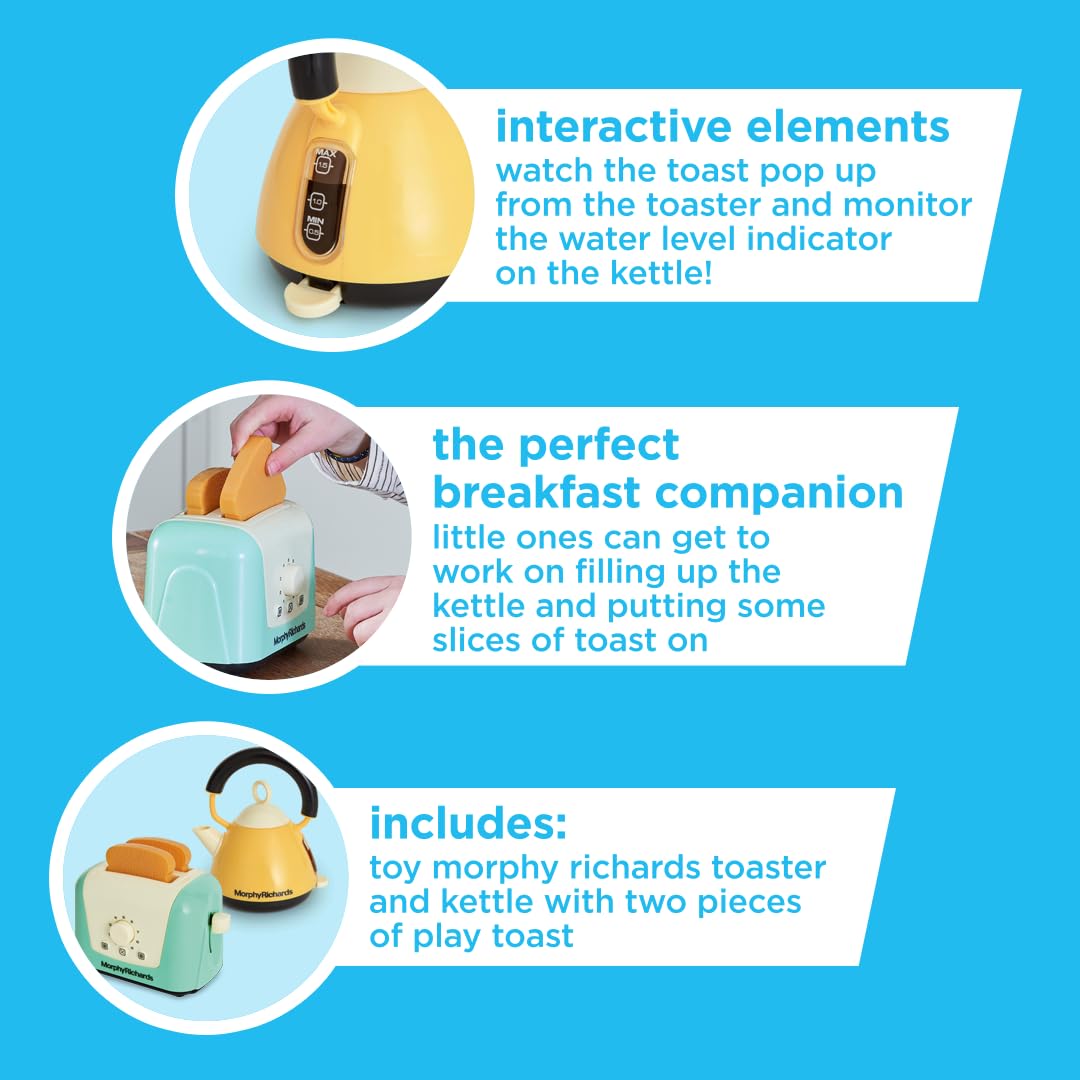 Casdon Morphy Richards Interaktives Spielzeug-Set mit Toaster und Wasserkocher – Spielküchengeräte für Kinder ab 3 Jahren 7