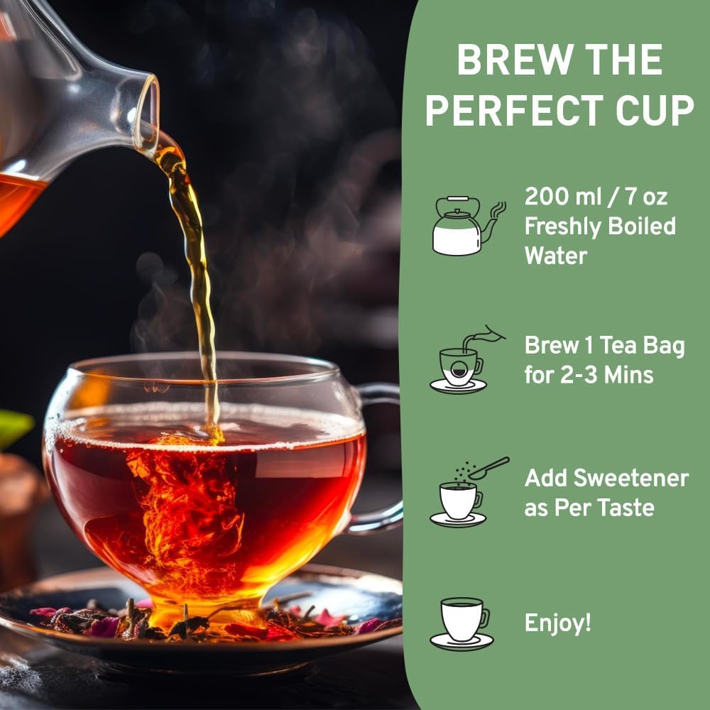 HANDPICK Masala Chai Tea Bags from India (100 Count) - Cinnamon, Black Pepper, Cloves & Cardamom - Eco-conscious Round Tea Bags 8