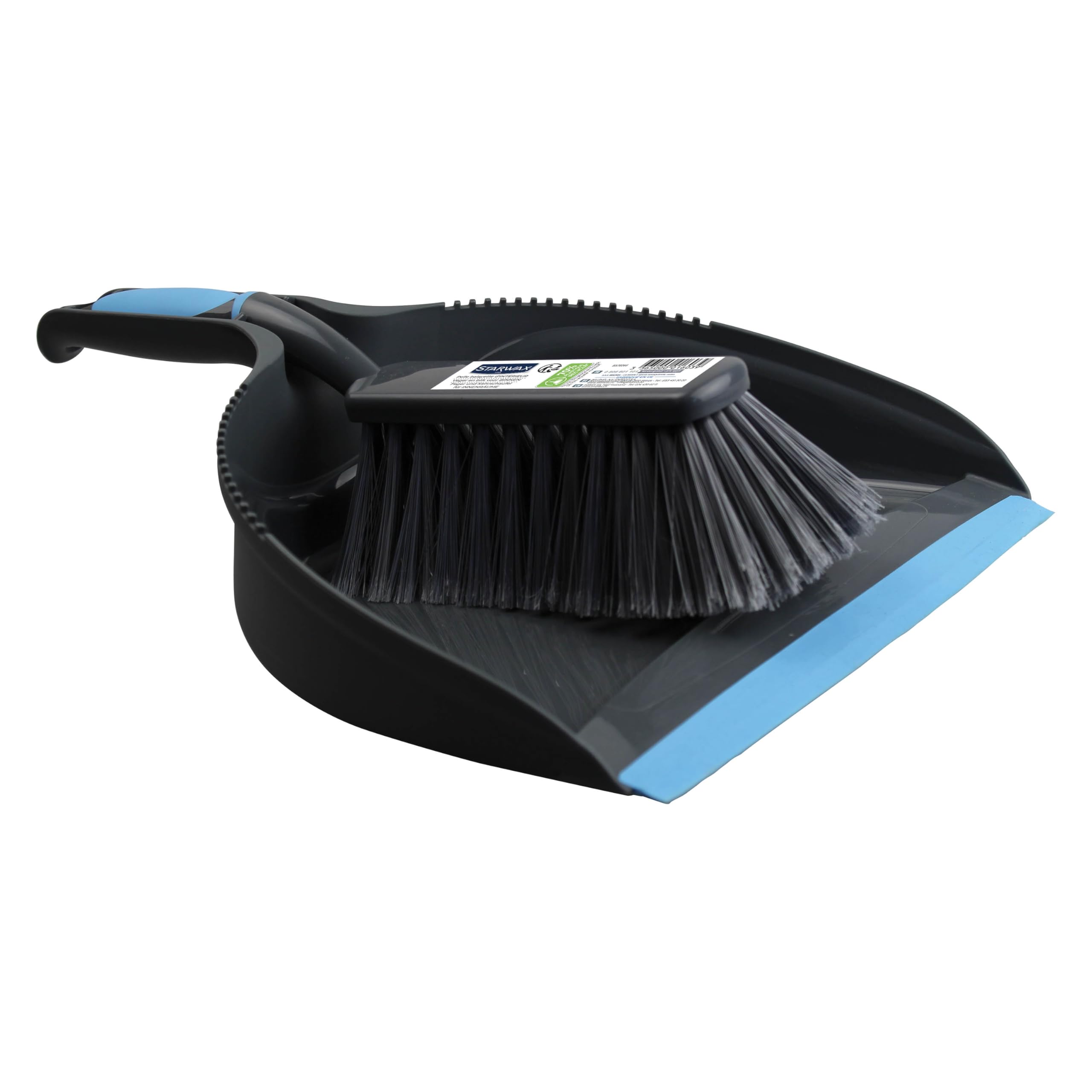 STARWAX Dustpan and Brush Set - Serrated Edges for Small Cleanup Jobs | 33cm Length