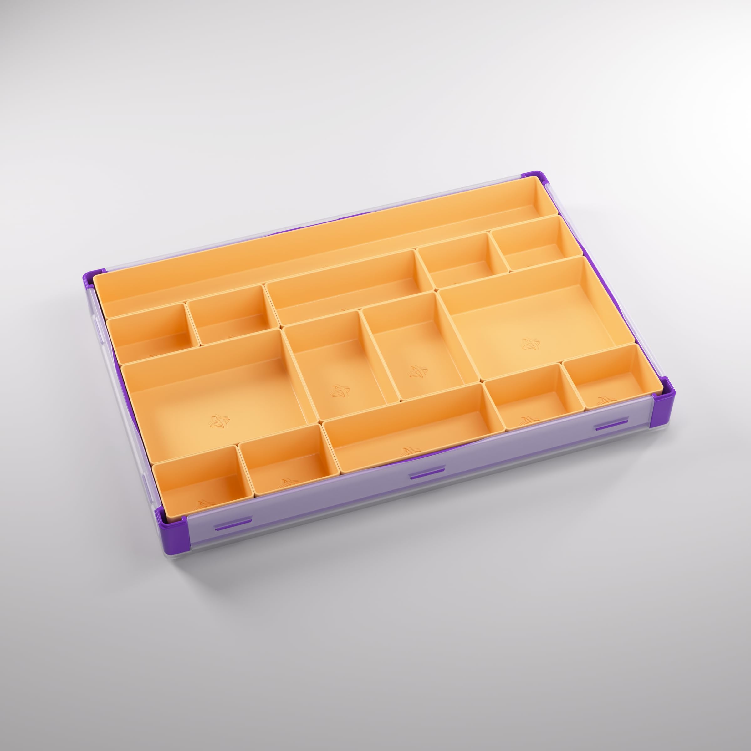 Gamegenic Token Silo XL Purple/Orange – 15-Compartment Board Game Organizer with Removable Trays 4