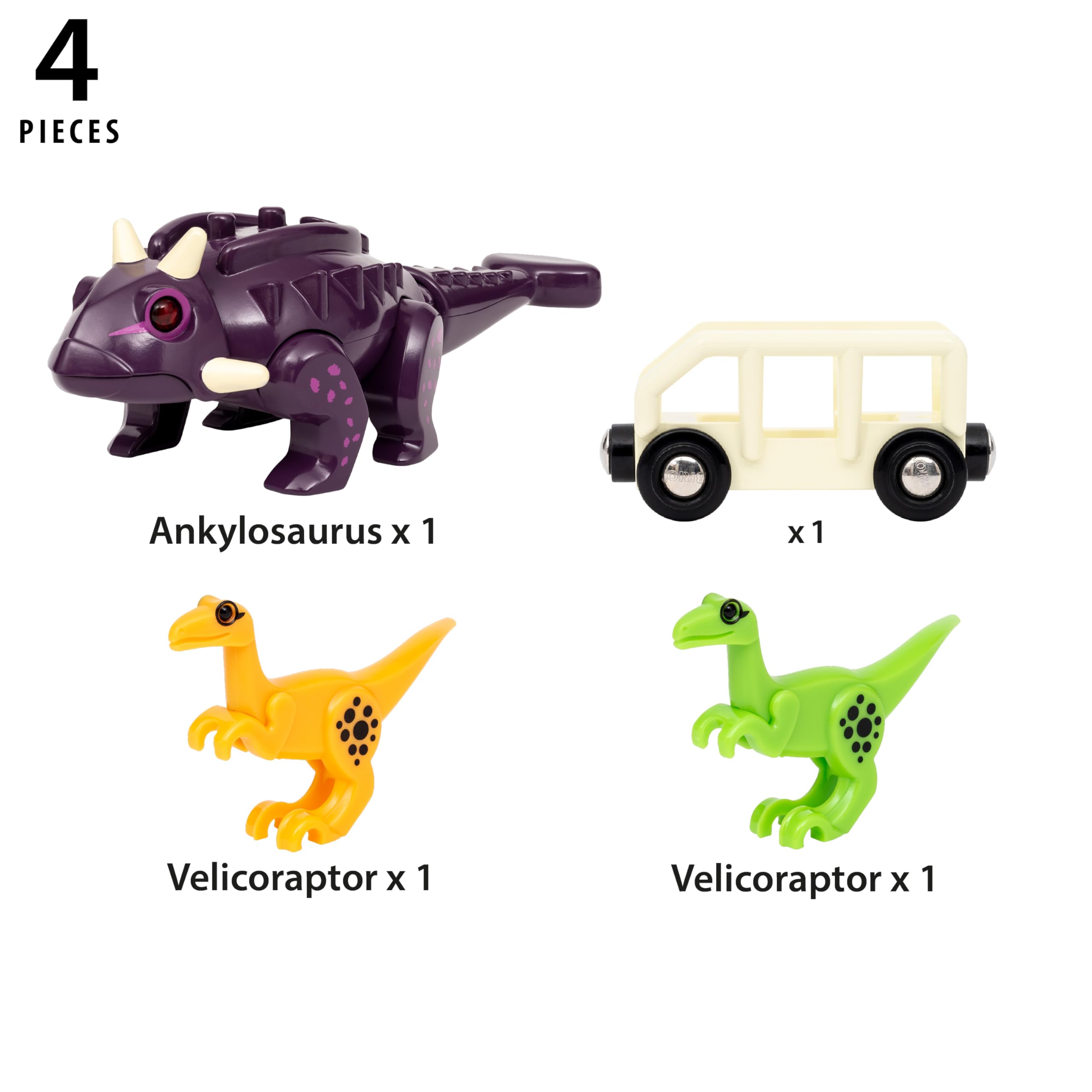 BRIO World Dinosaur Attack Set - Motion Activated Roar & Lights | Ages 3+ | FSC Wood & Plastic 3