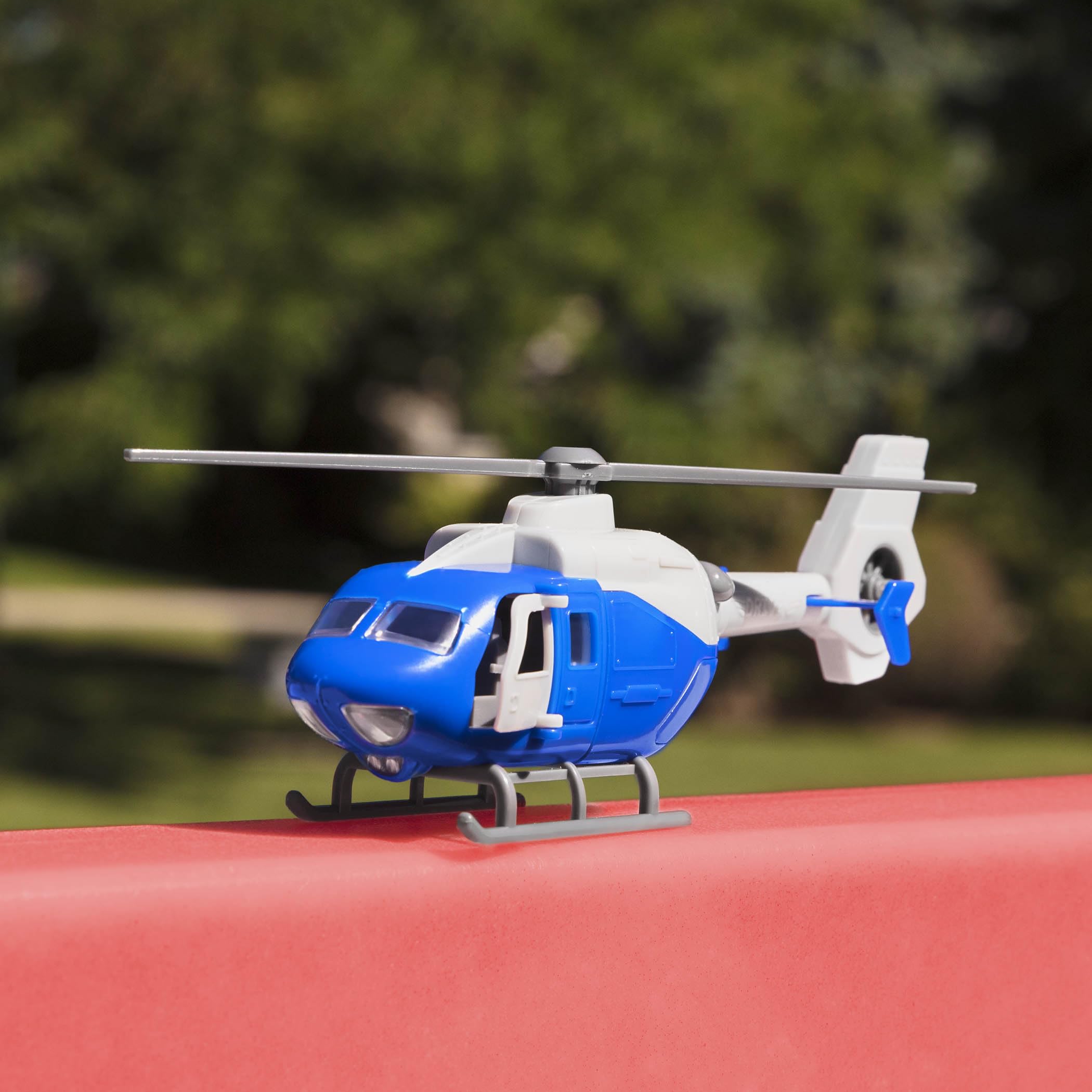 Driven by Battat – 7-Inch Rescue Helicopter Toy with Lights & Sounds, Blue 3