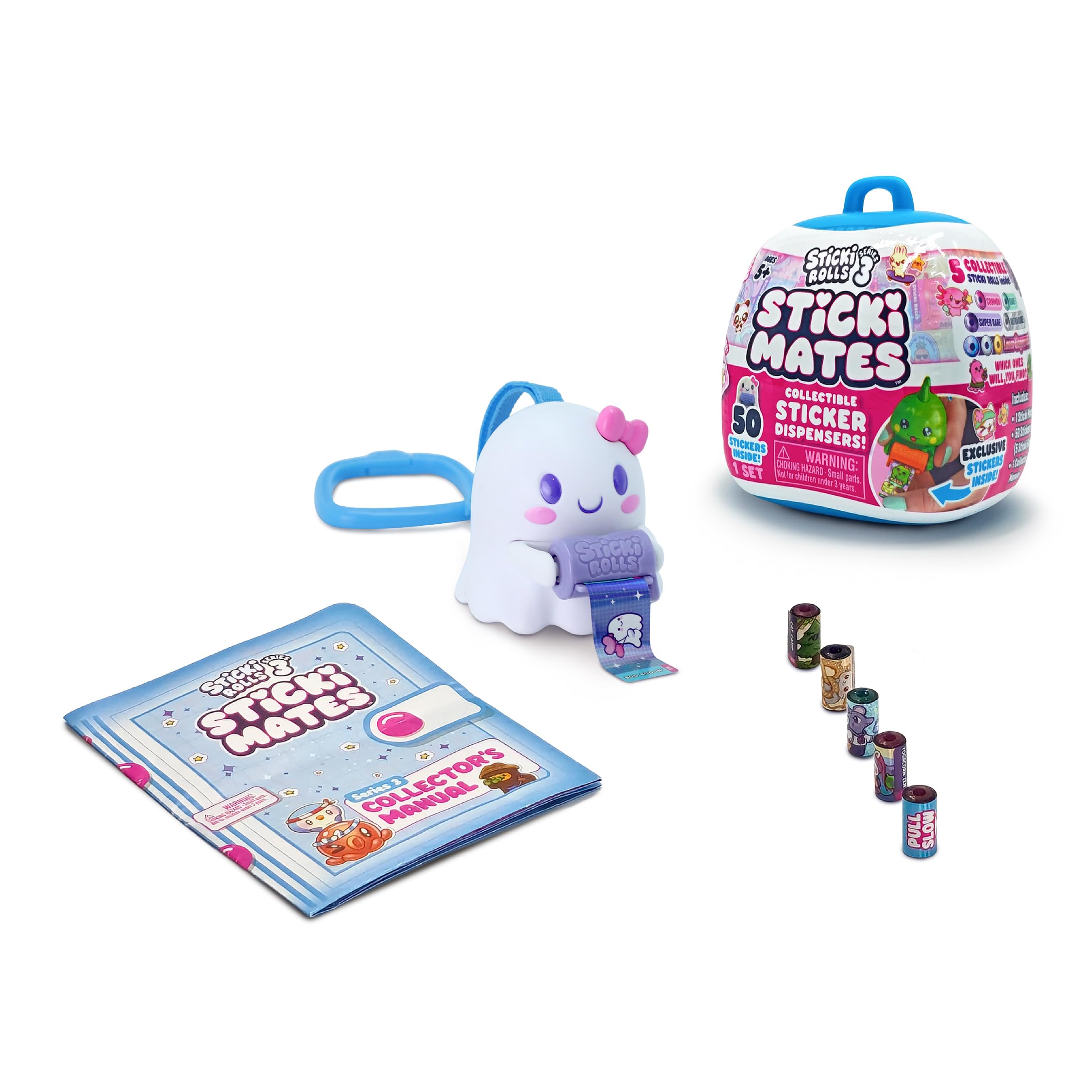 STICKI ROLLS Sticki Mates Collectible Mini Character Sticker Dispenser with 50 Stickers