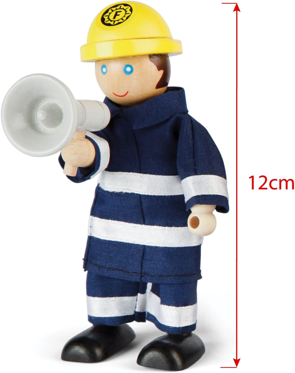 Tidlo Wooden Firefighter Figures Set with Accessories - Poseable Play Figures for Imaginative Rescue Play 3