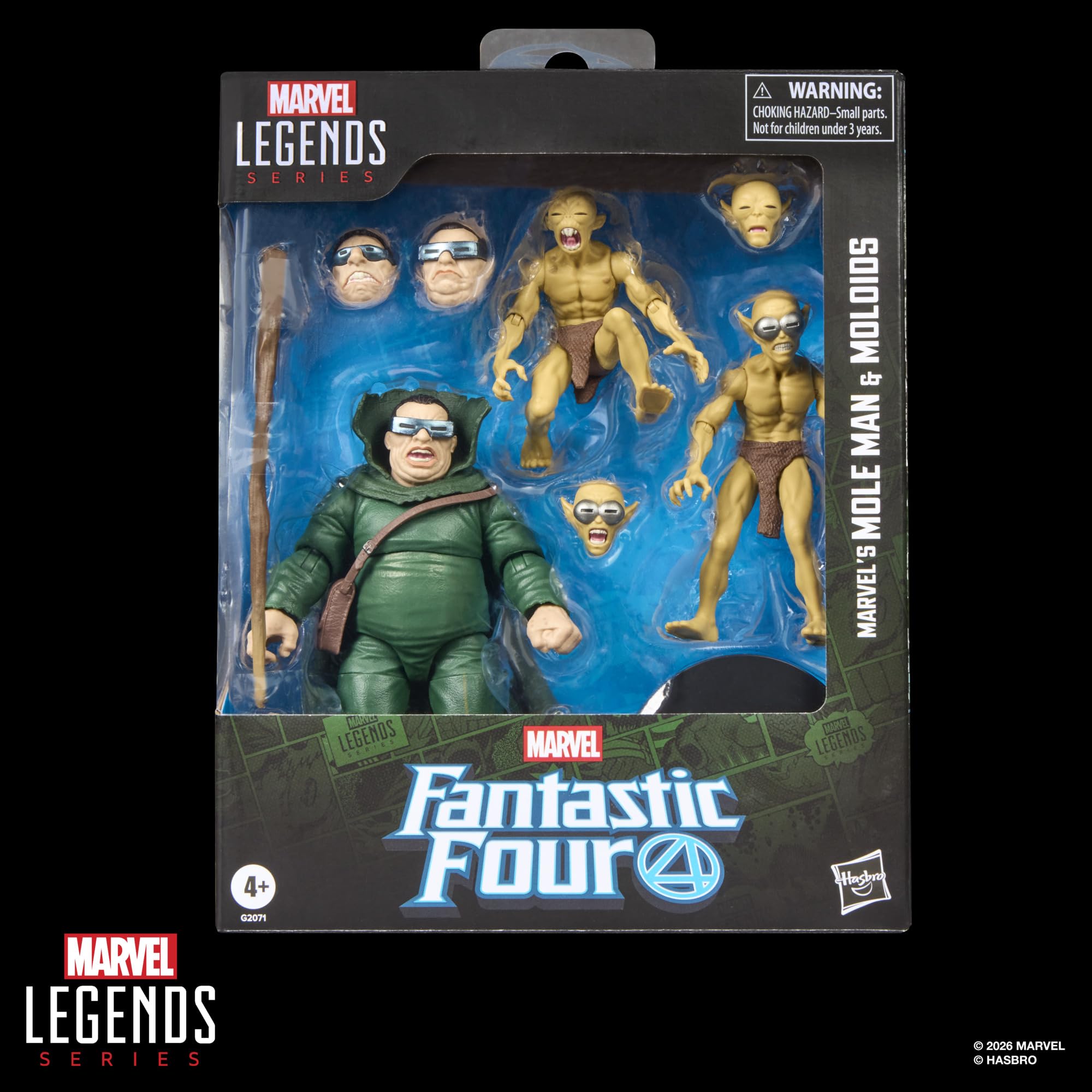 Marvel Legends Series Marvel's Mole Man & Moloids Multi-Pack - 3 Fantastic Four Comics-Inspired Collectible 15 cm Scale Action Figures | Ages 4+