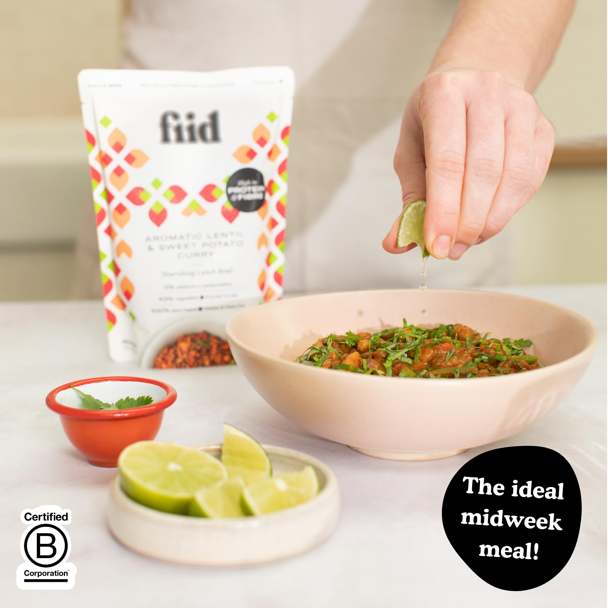 Fiid Thai Lentil & Sweet Potato Curry - 100% Natural Vegan Microwave Meal 3