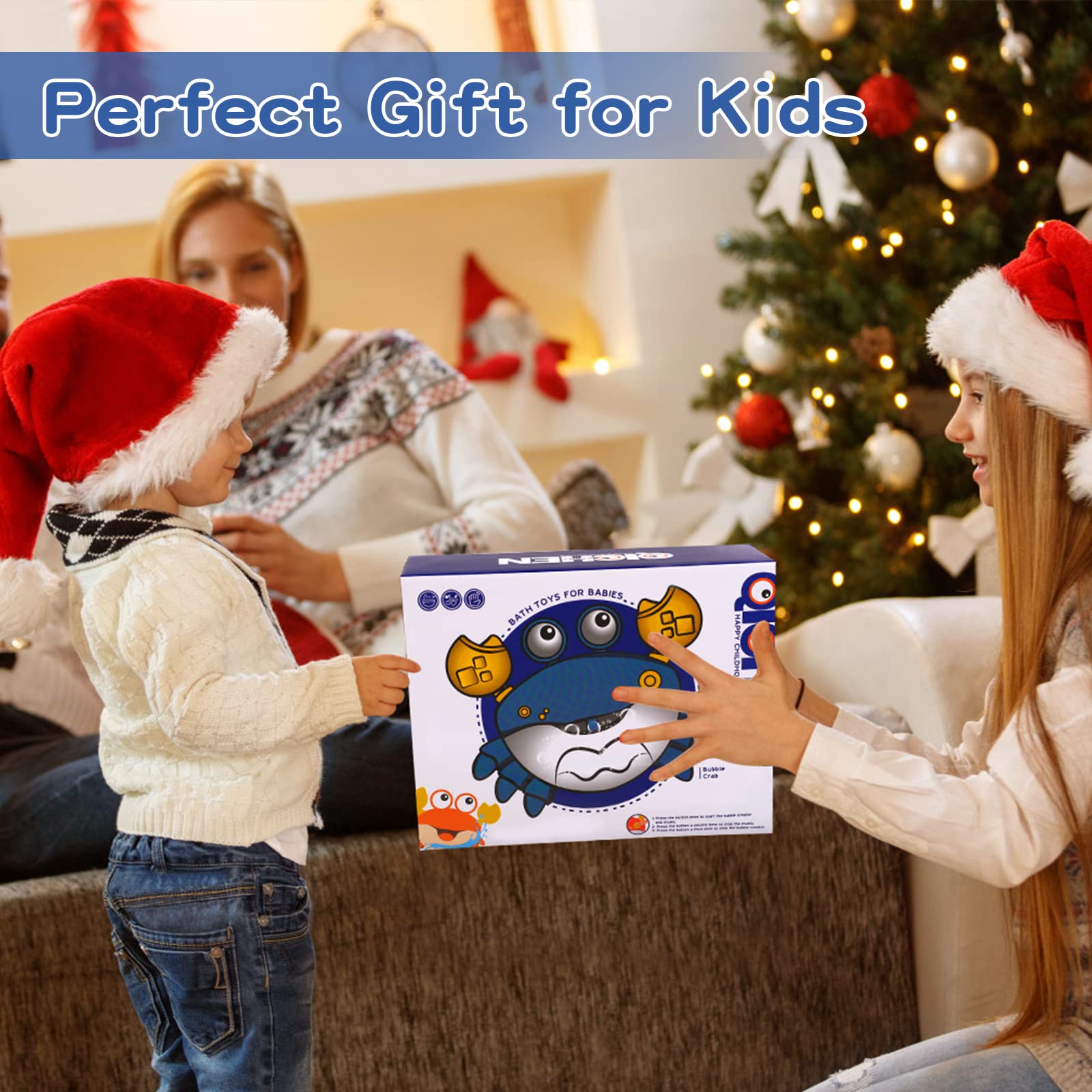 Jiosdo Crab Bath Bubble Maker - 2-in-1 Bubble & Music Toy for Toddlers 14