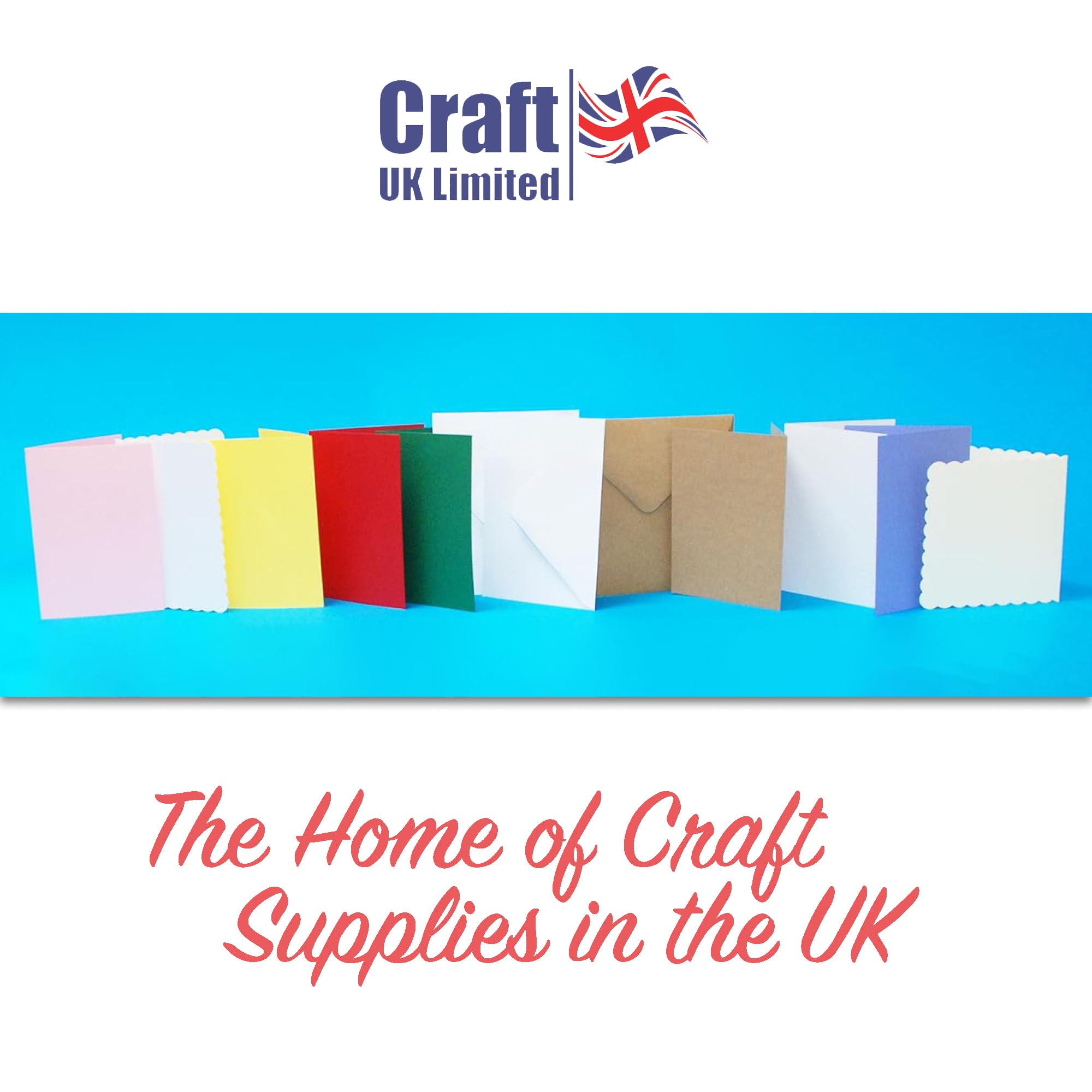 Craft UK White Cards & Envelopes 50 Count | 5 x 5 Size | Self Seal | Card Stock 8