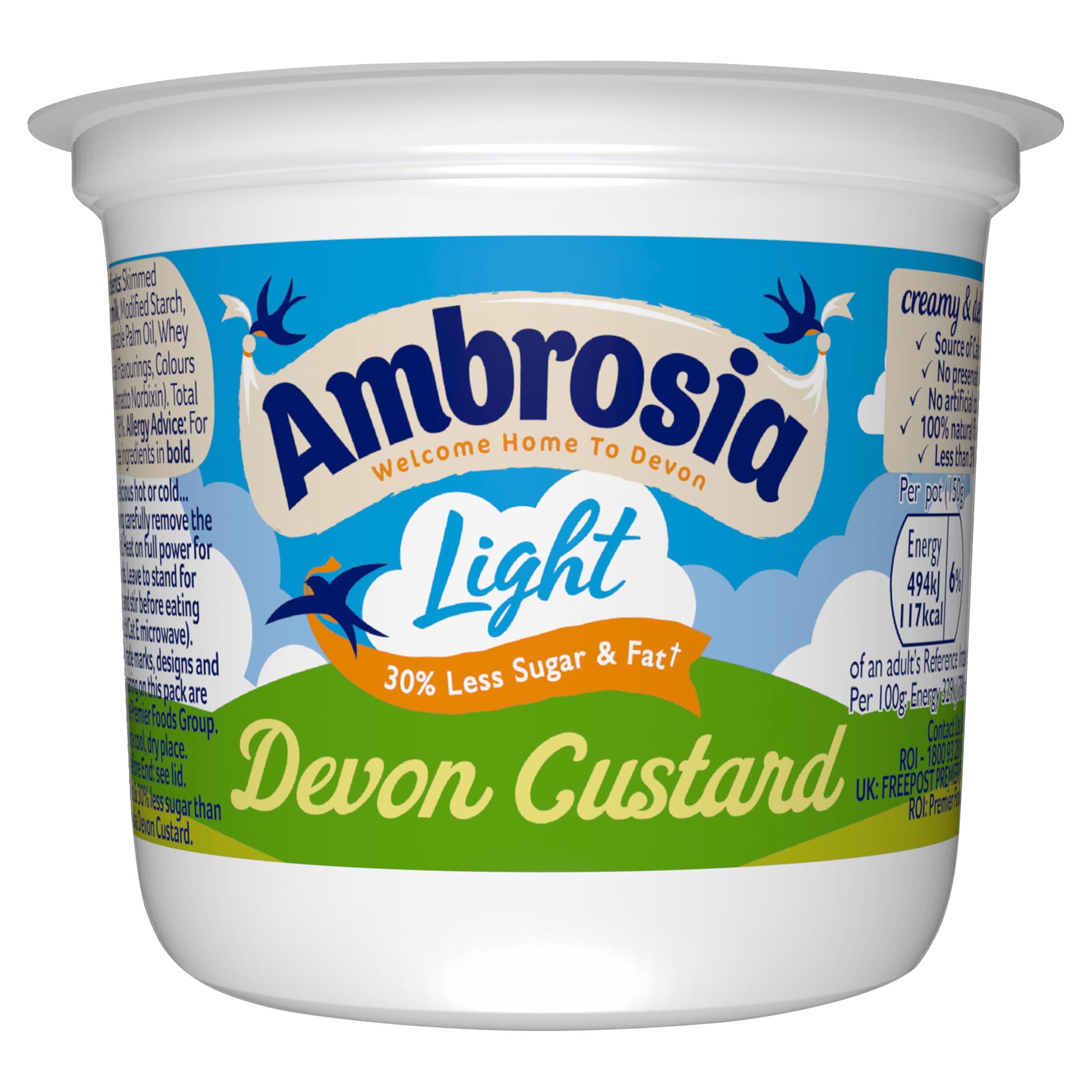 Ambrosia Light Devon Custard Pot, 30% Less Sugar & Fat, Calcium-Rich Dessert 3