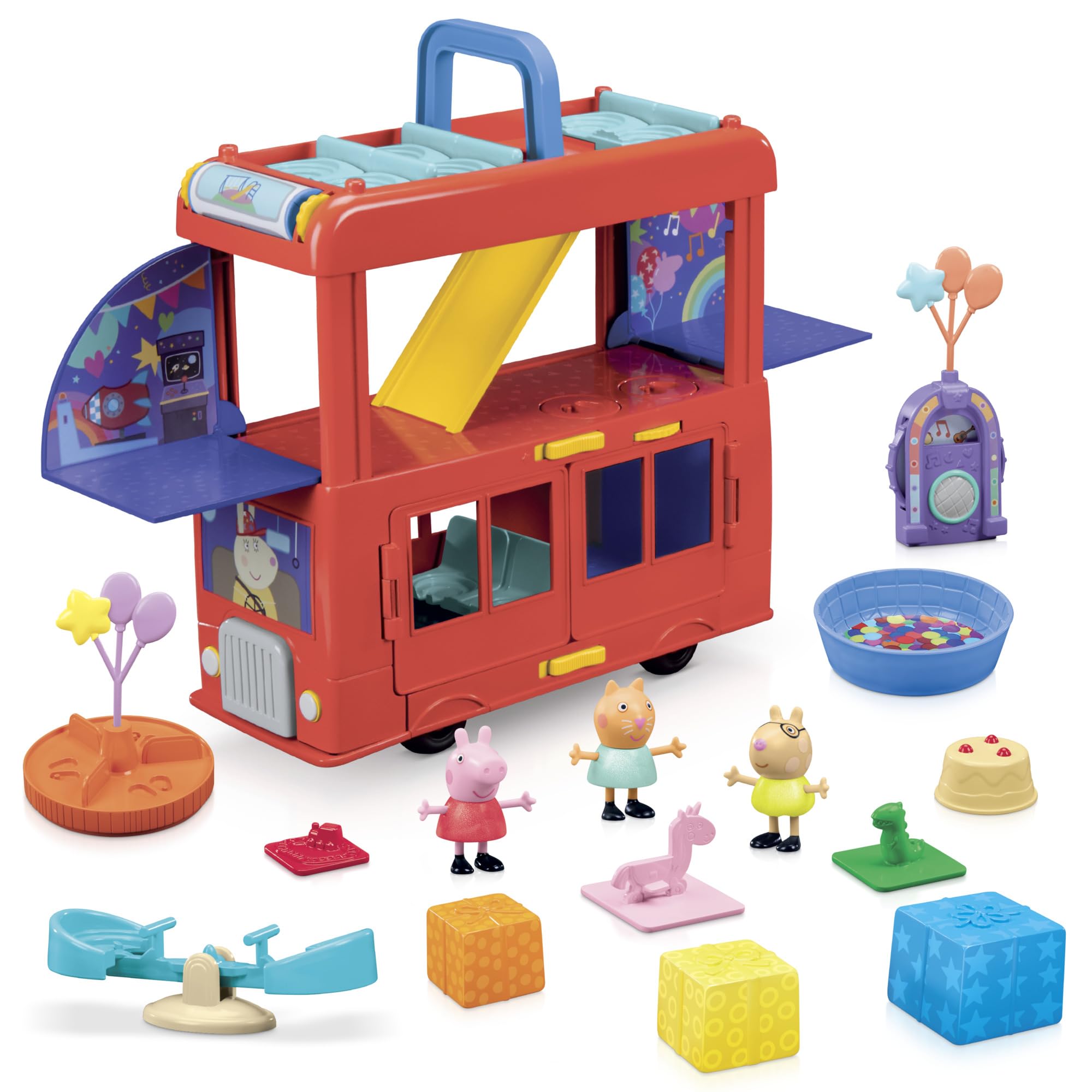 Peppa Pig Peppa’s 2-in-1 Party Bus Playset - 3-Floor Interactive Playset for Ages 3+ 9