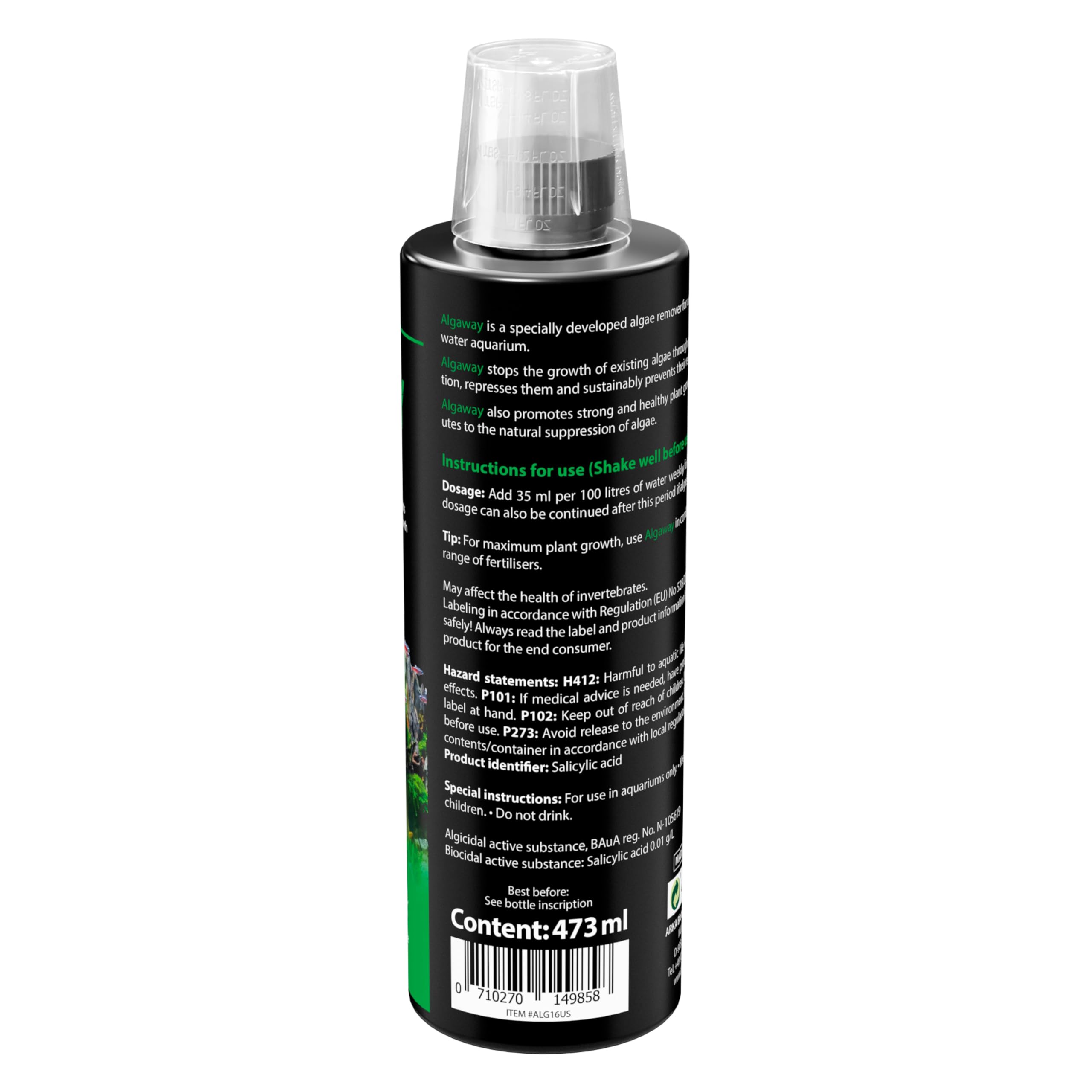 ARKA Aquarium Algae Remover - Eliminates Green, Hair & Spot Algae | 473ml Liquid