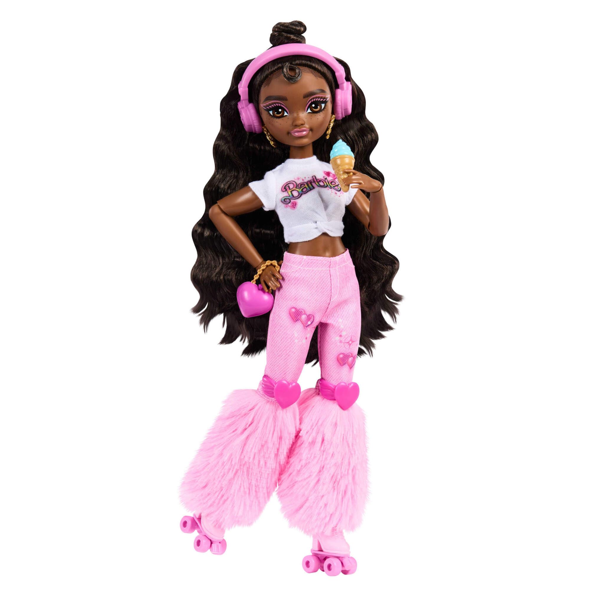 Barbie Dream Besties Doll and Accessories - Poshable Roller Skating Doll with Fashion Outfit & Fun Accessories for Kids 4+