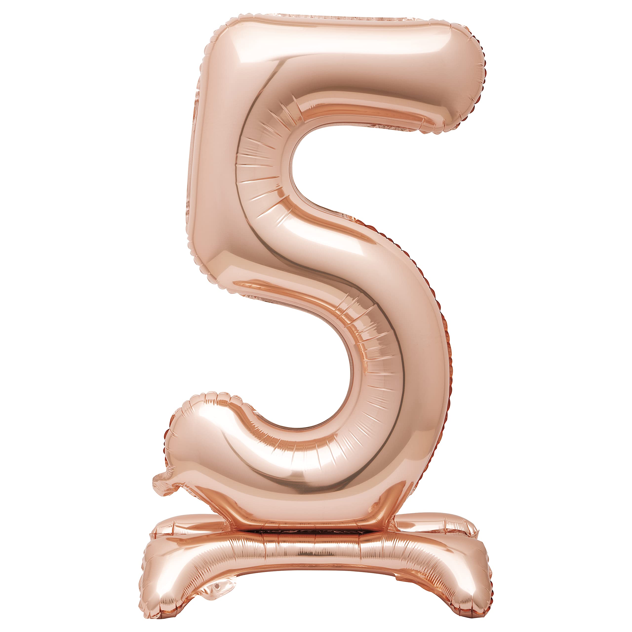Rose Gold Foil Number 5 Balloon - 76cm Free-Standing Party Decor for Milestone Events