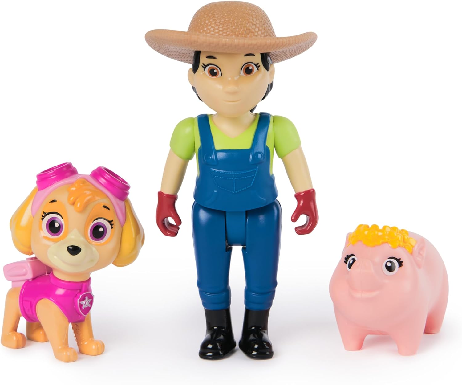PAW Patrol Skye, Farmer Yumi and Piggie Figures - Action Play Set for Kids 3-9 Years