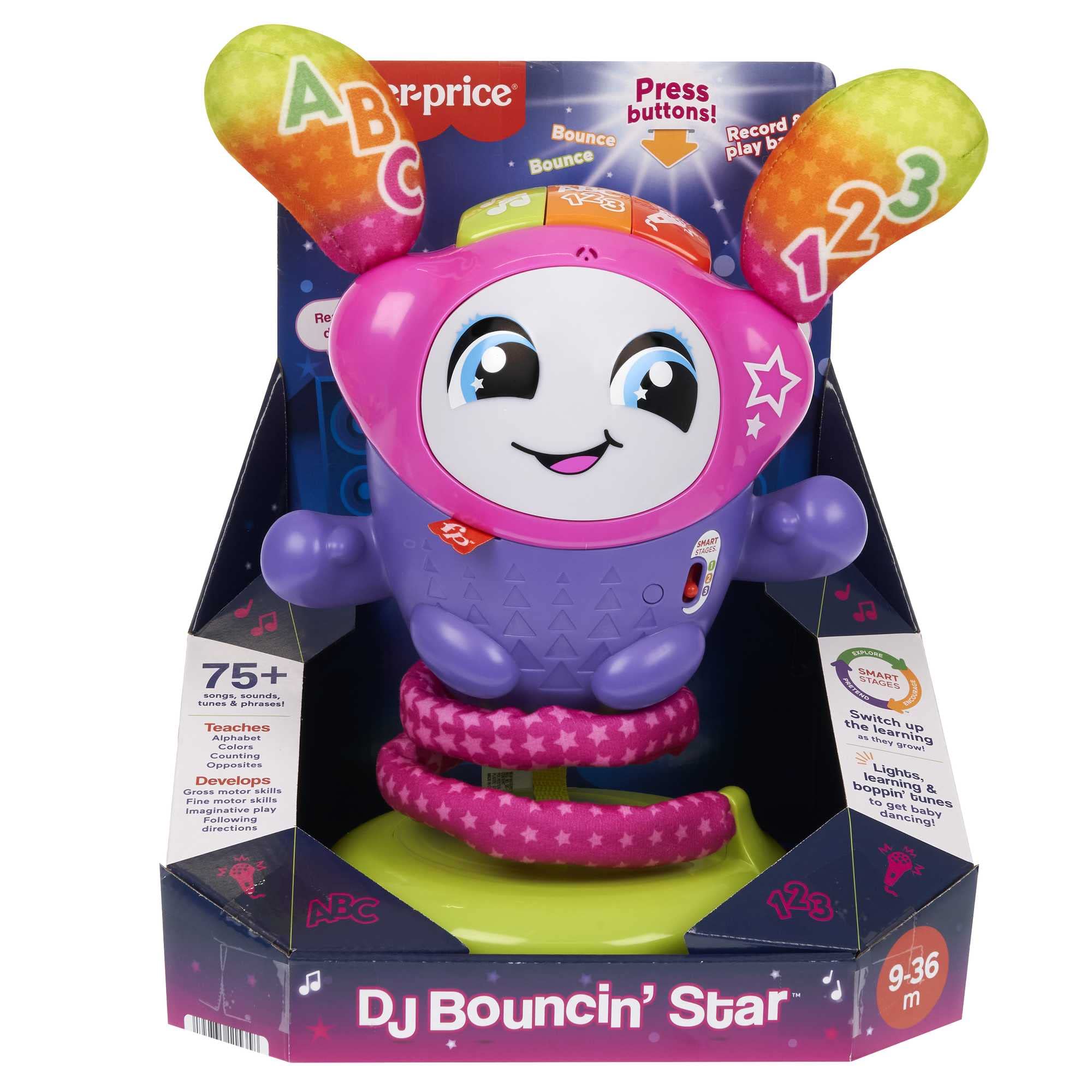 Fisher-Price DJ Bouncin’ Star - Interactive Lights & Sounds Toy for Ages 9-36 Months 6