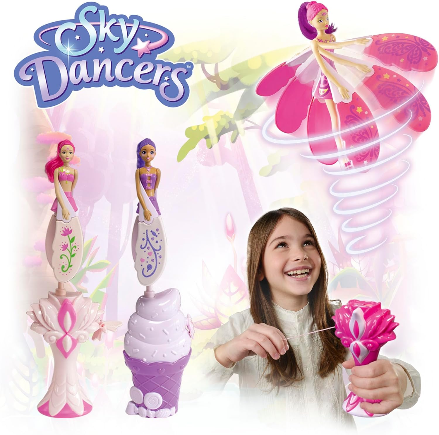 Sky Dancers: Pretty Poppy - Dazzling Flying Doll with Spinning Wings, No Batteries Required 3