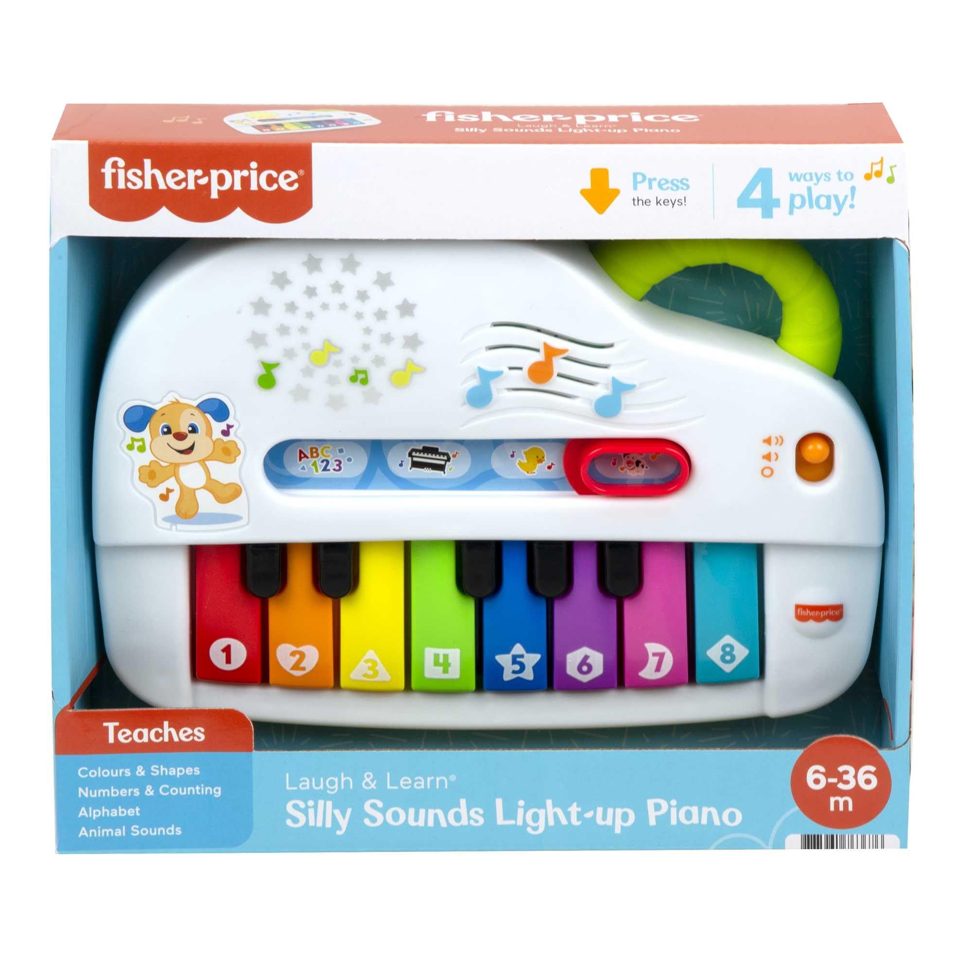 Fisher-Price Silly Sounds Light-Up Piano - Educational Musical Toy for Babies & Toddlers 6-36 Months