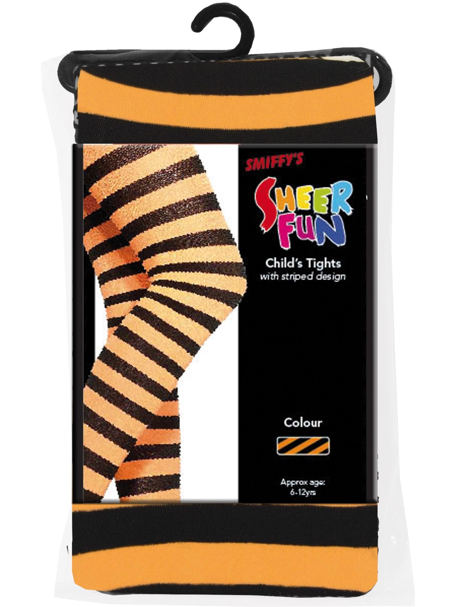 Smiffys Orange & Black Tights - Kids Age 6-12 6