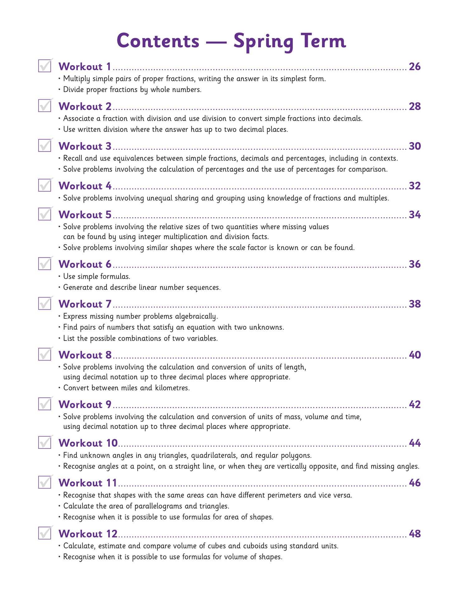 CGP KS2 Maths 10-Minute Weekly Workouts - Year 6 Study Aid | Paperback | English 3