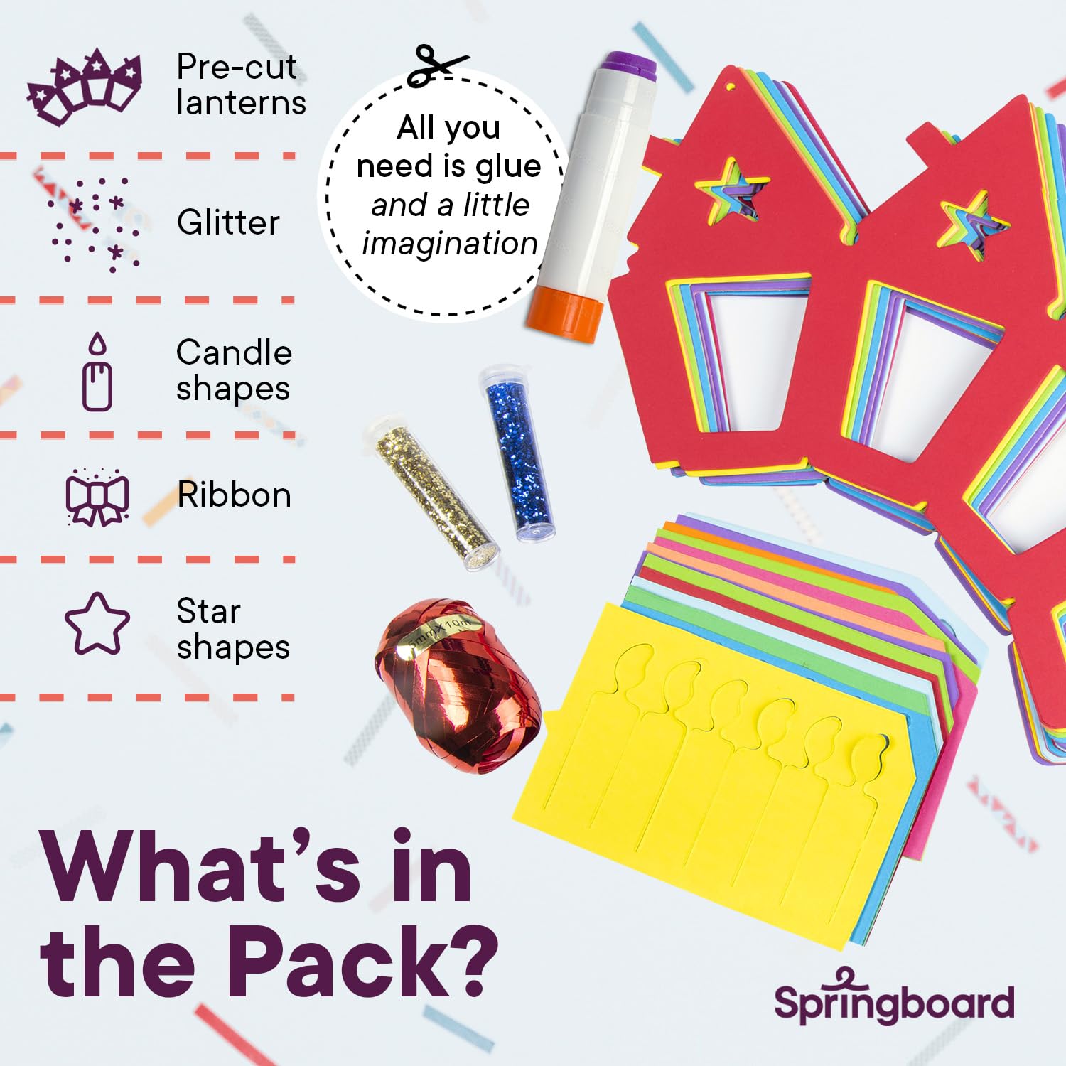 Springboard Make a Candle Lantern Kit - Diwali Craft Kit for Kids 3