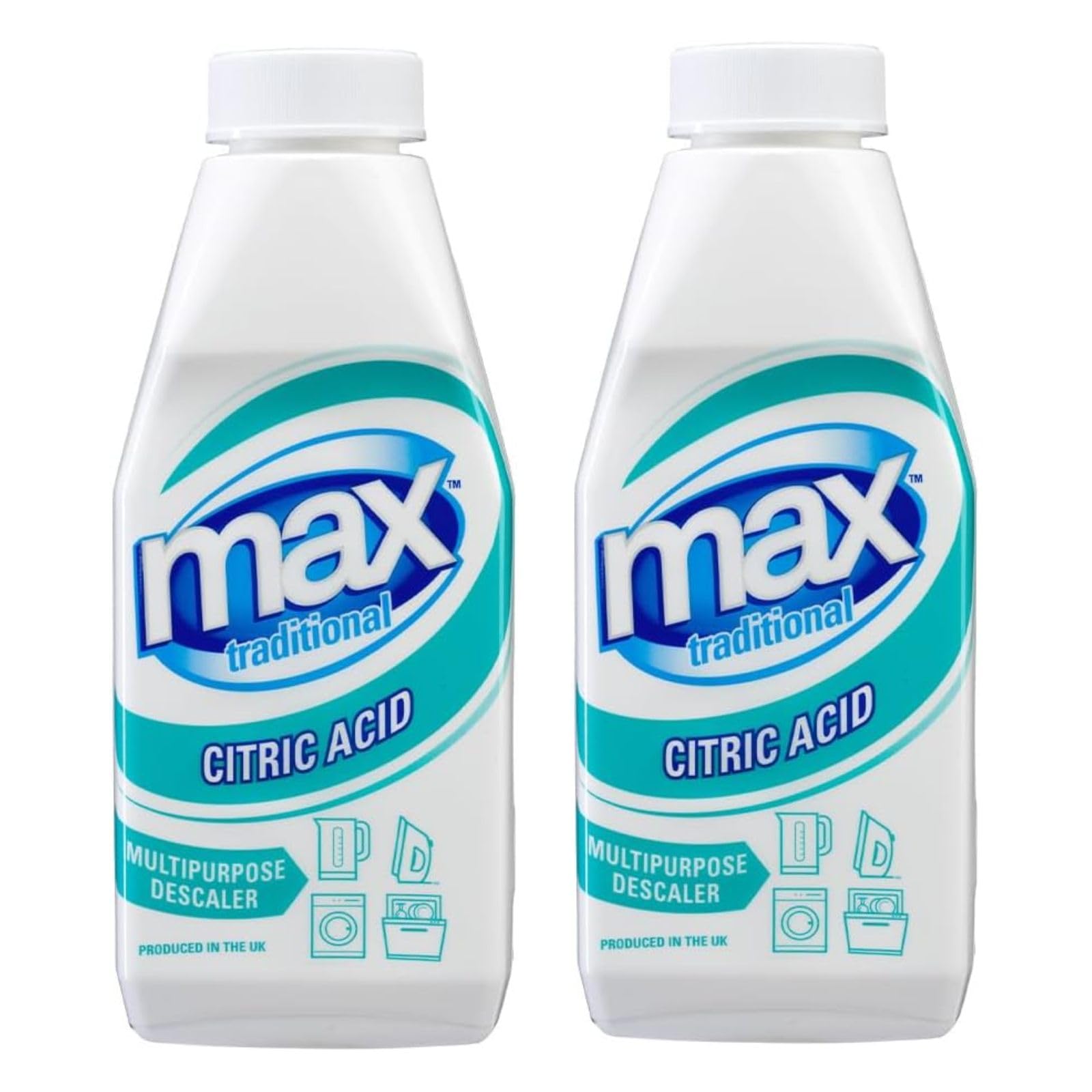 Max Traditional Citric Acid Descaler - Pack of 2 x 450g | Natural Limescale Remover