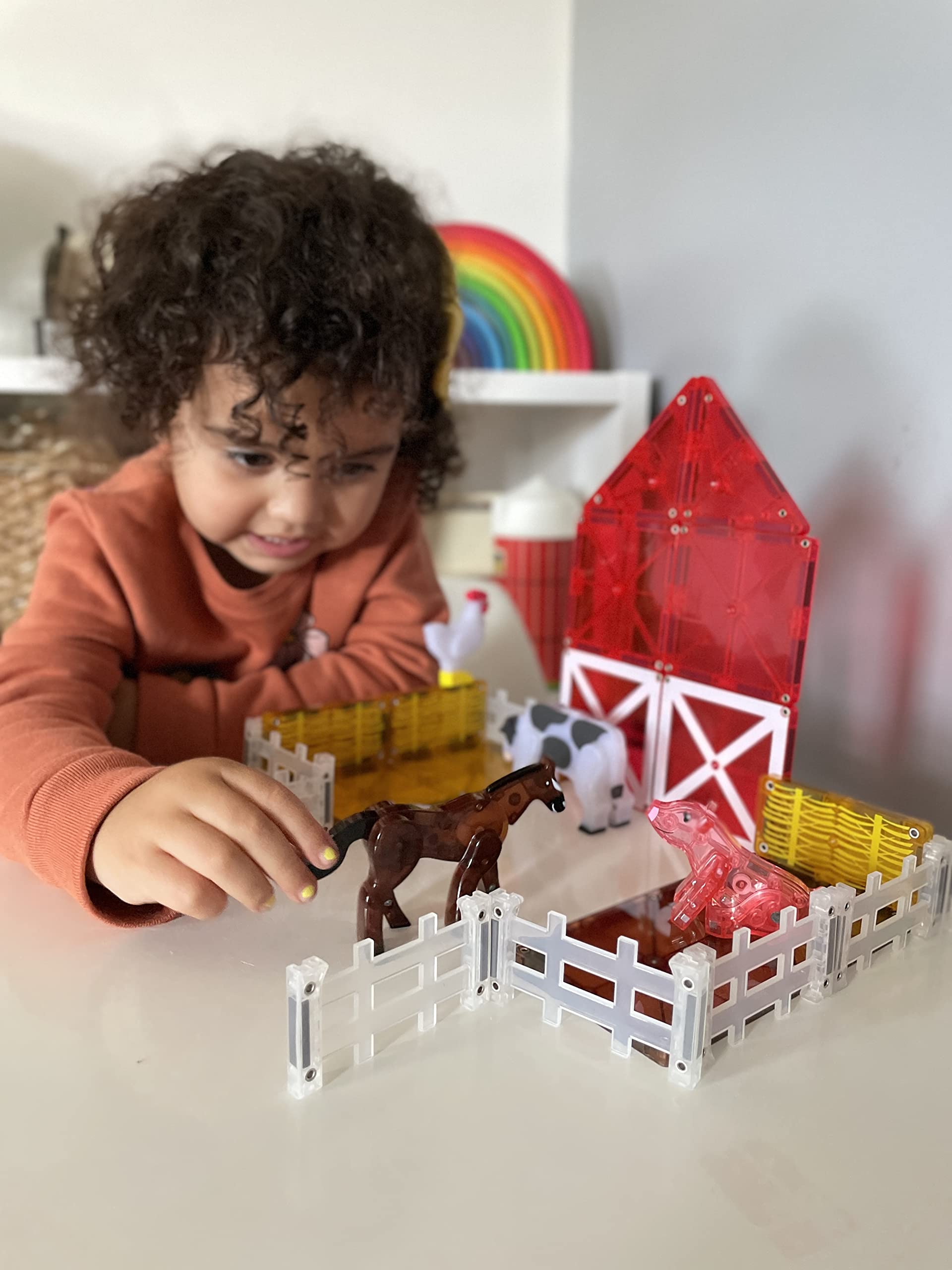 MAGNA-TILES Farm Animals 25-Piece Magnetic Construction Set - Ages 3+ 4