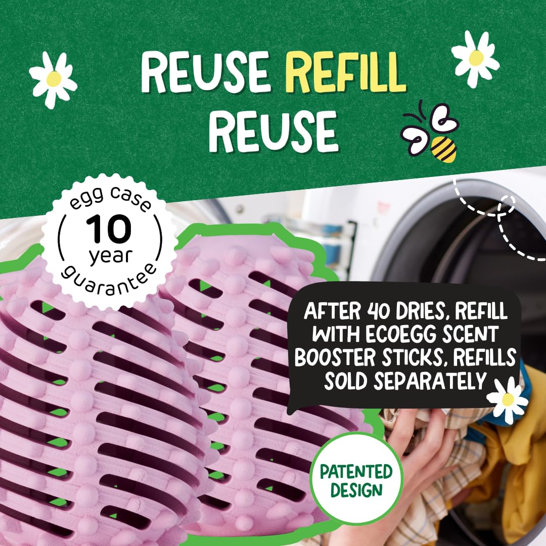 Ecoegg - Dryer Eggs Tumble Dryer Balls | Spring Blossom Scent | Reduces Drying Time | Hypoallergenic
