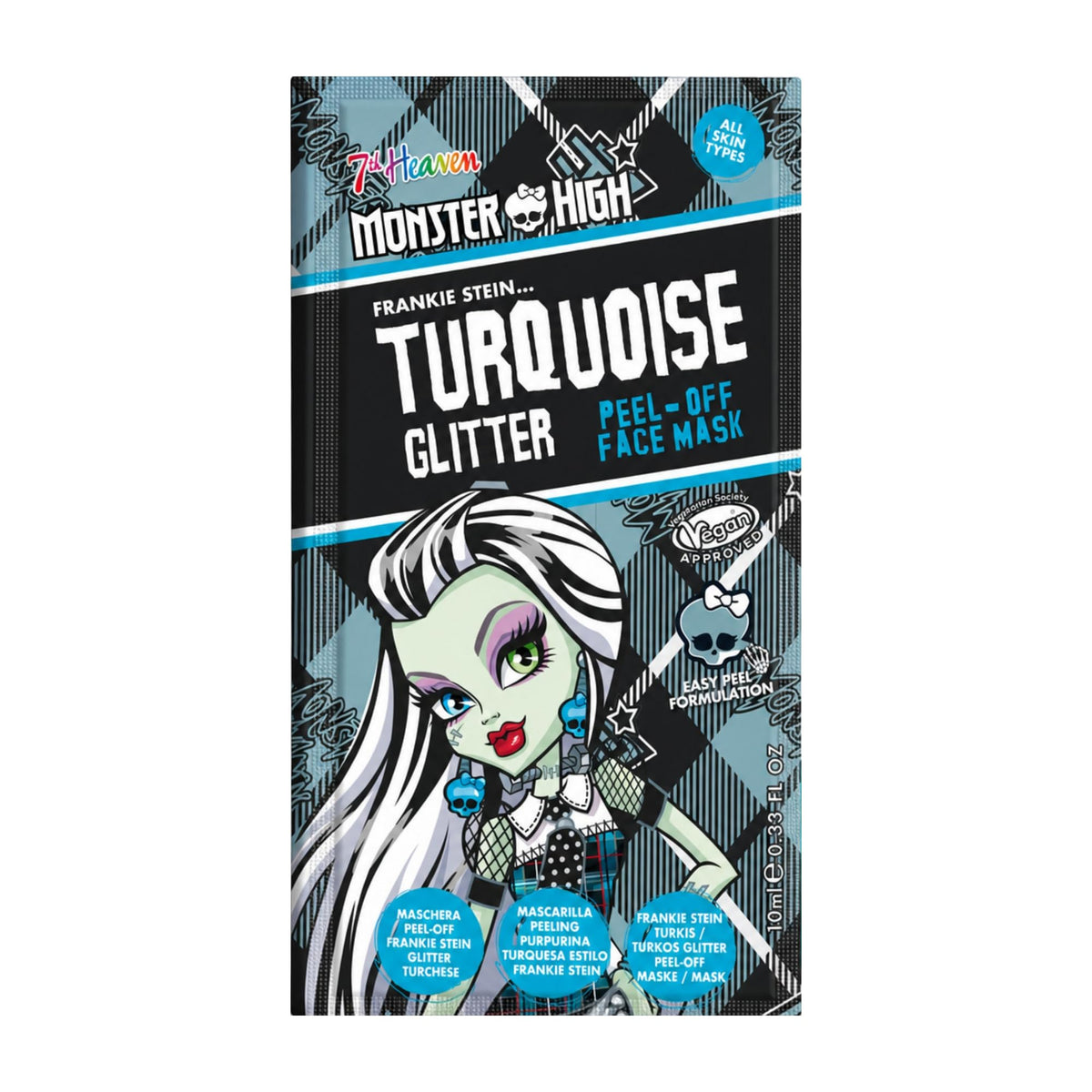 7th Heaven Monster High Frankie Stein Turquoise Glitter Peel-Off Face Mask - 10 ml