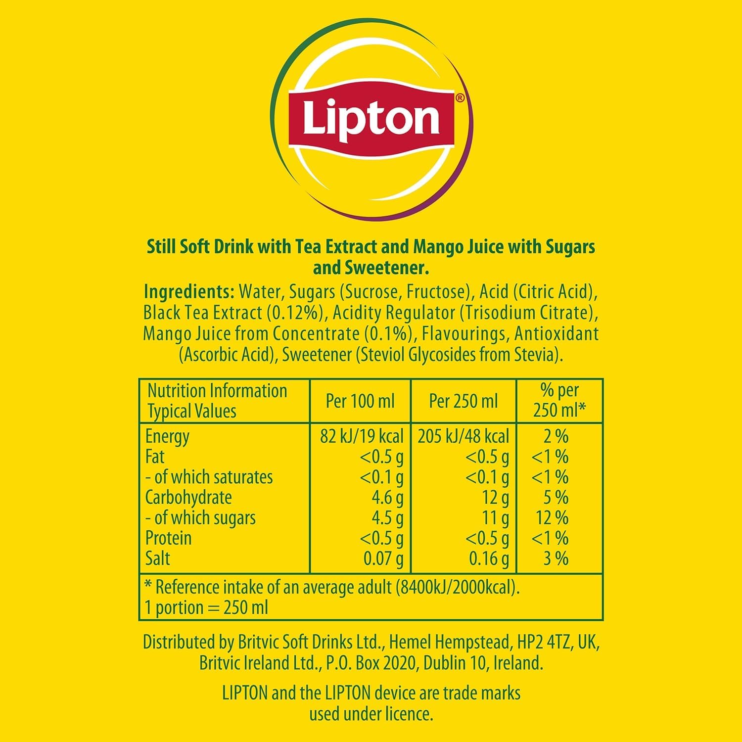 Lipton Ice Mango Iced Tea, 1.25L