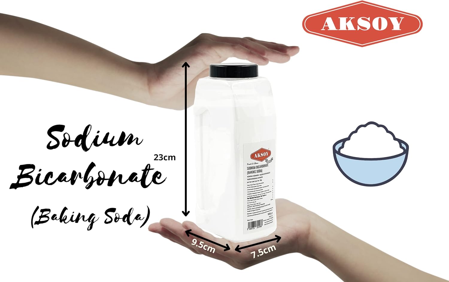 Aksoy Backsoda 1,8 kg || Reines Natriumbicarbonatpulver, höchste Reinheit, Lebensmittel 8
