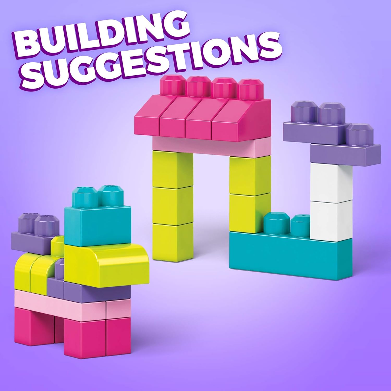 Mega Bloks First Builders Big Building Bag - 80-Piece Pink Building Set for Toddlers