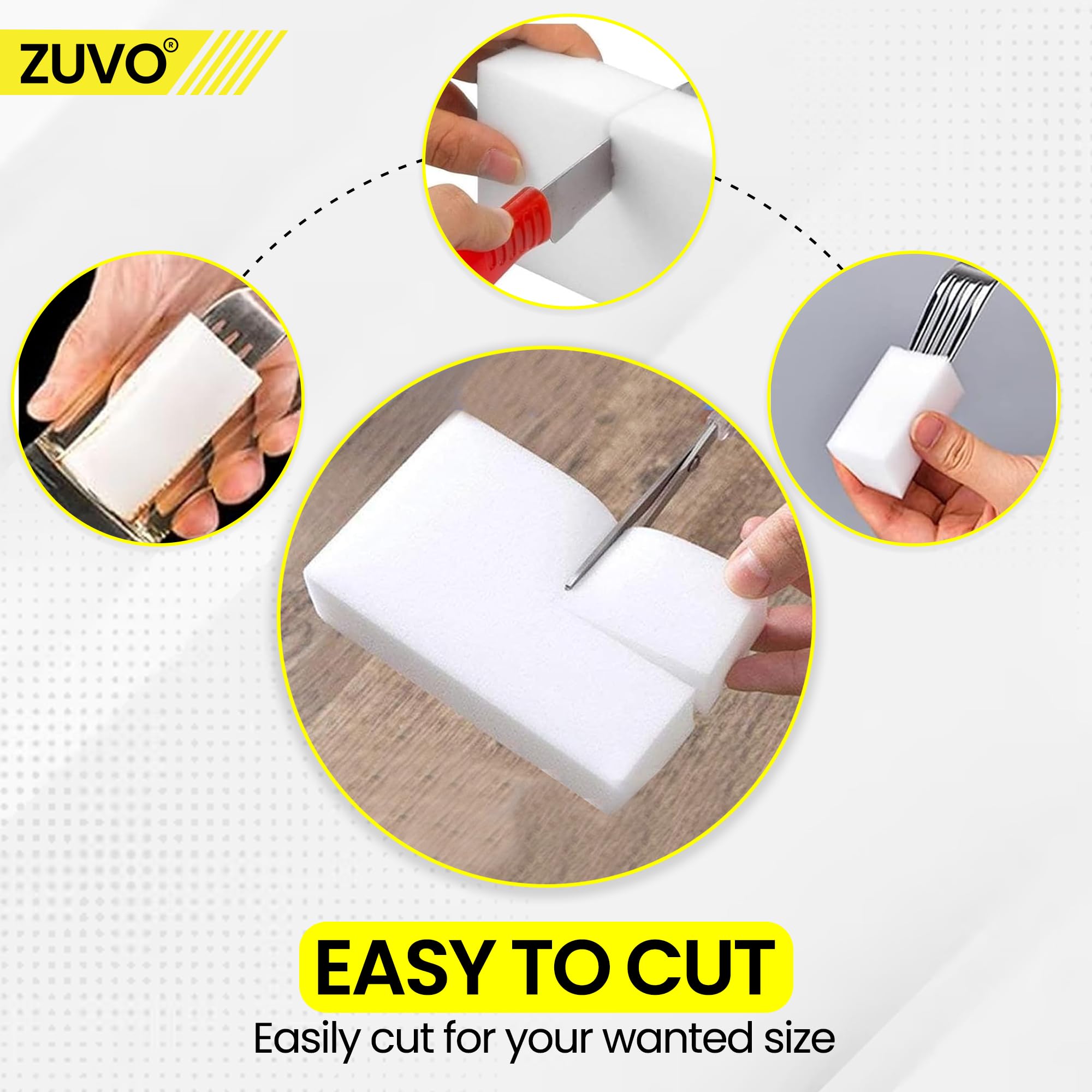 Zuvo Magic Eraser Sponge - Heavy-Duty Cleaning | 12-Pack | Melamine 4