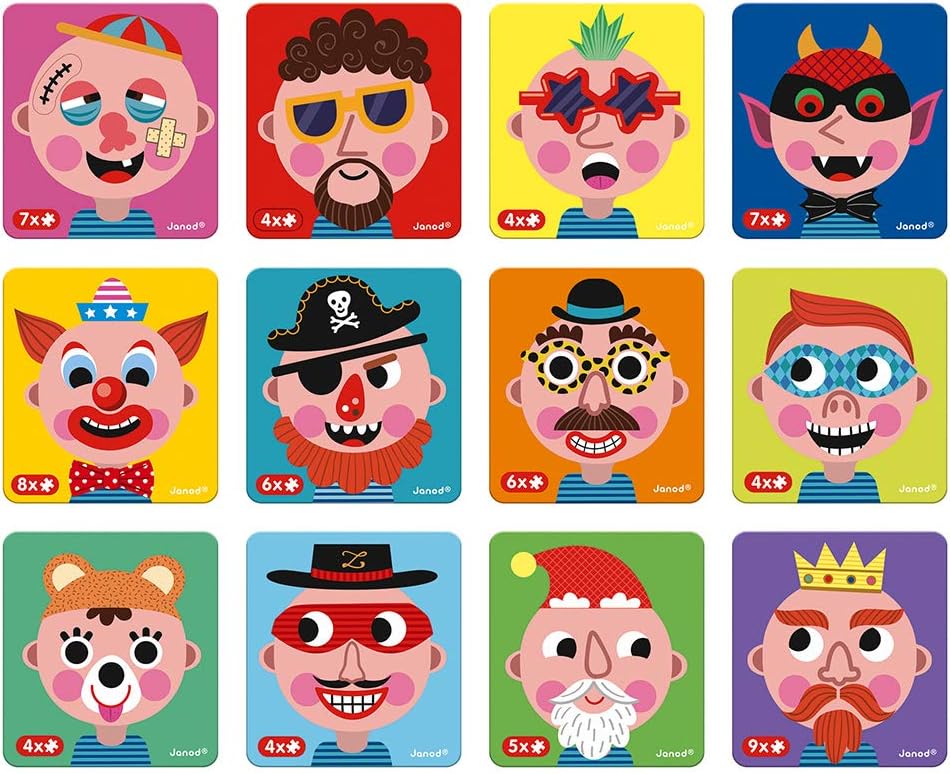 Janod Magneti'Book Crazy Faces - Educational Magnetic Puzzle Game for Kids 6
