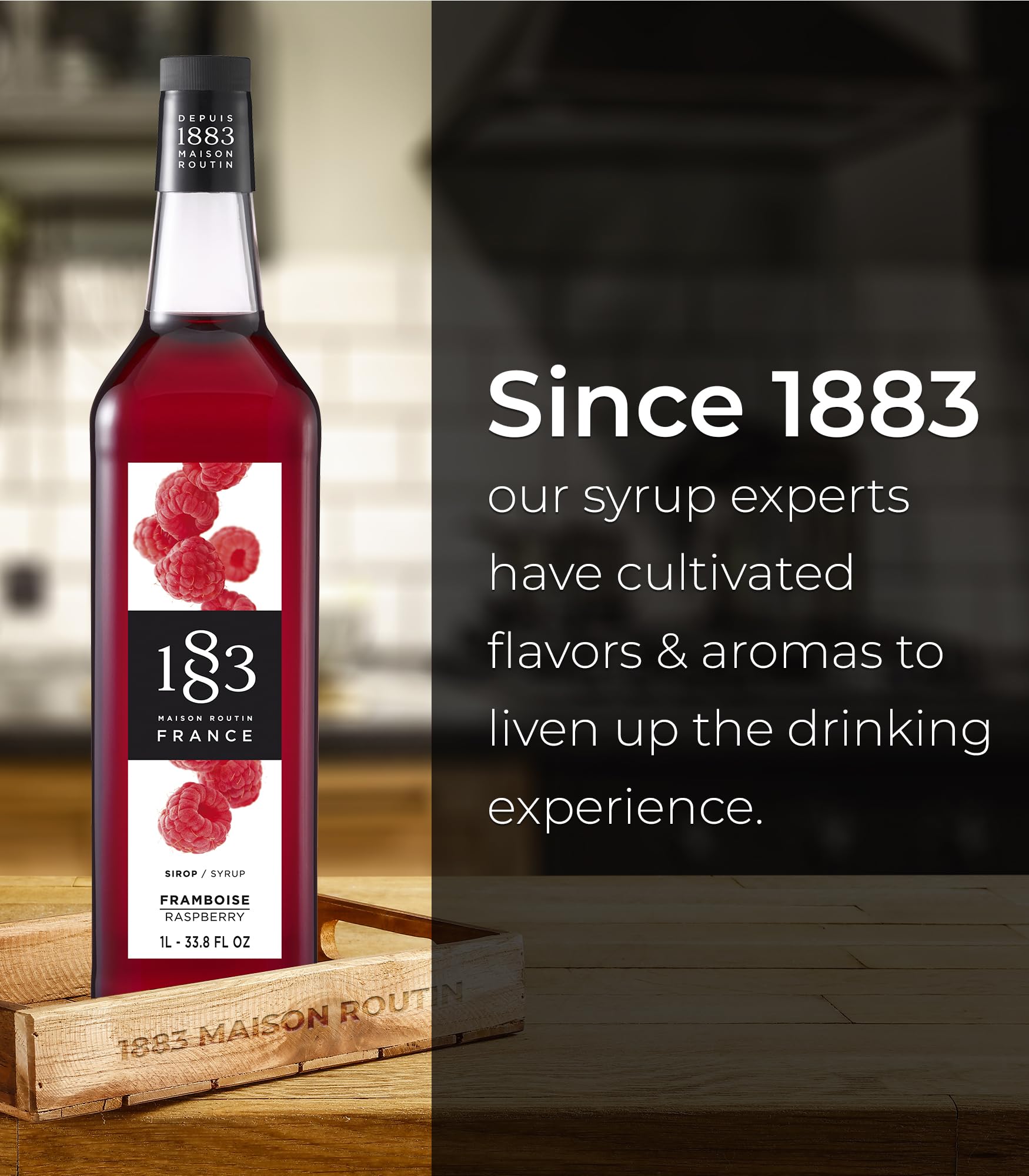1883 MAISON ROUTIN Premium Raspberry Syrup for Cocktails & Mocktails | 1L PET Bottle 5