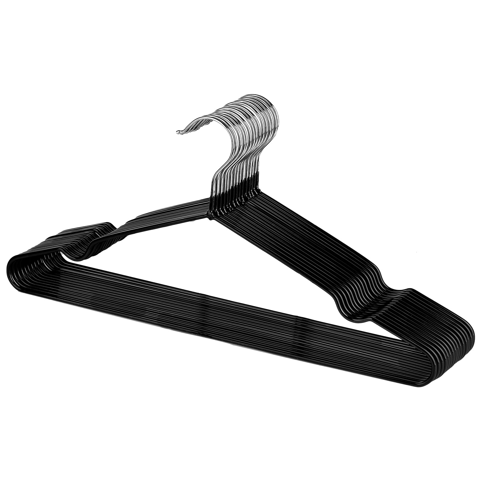 Rainberg - 25 Pack Rubber Coated Metal Hangers, Heavy Duty Space Saving