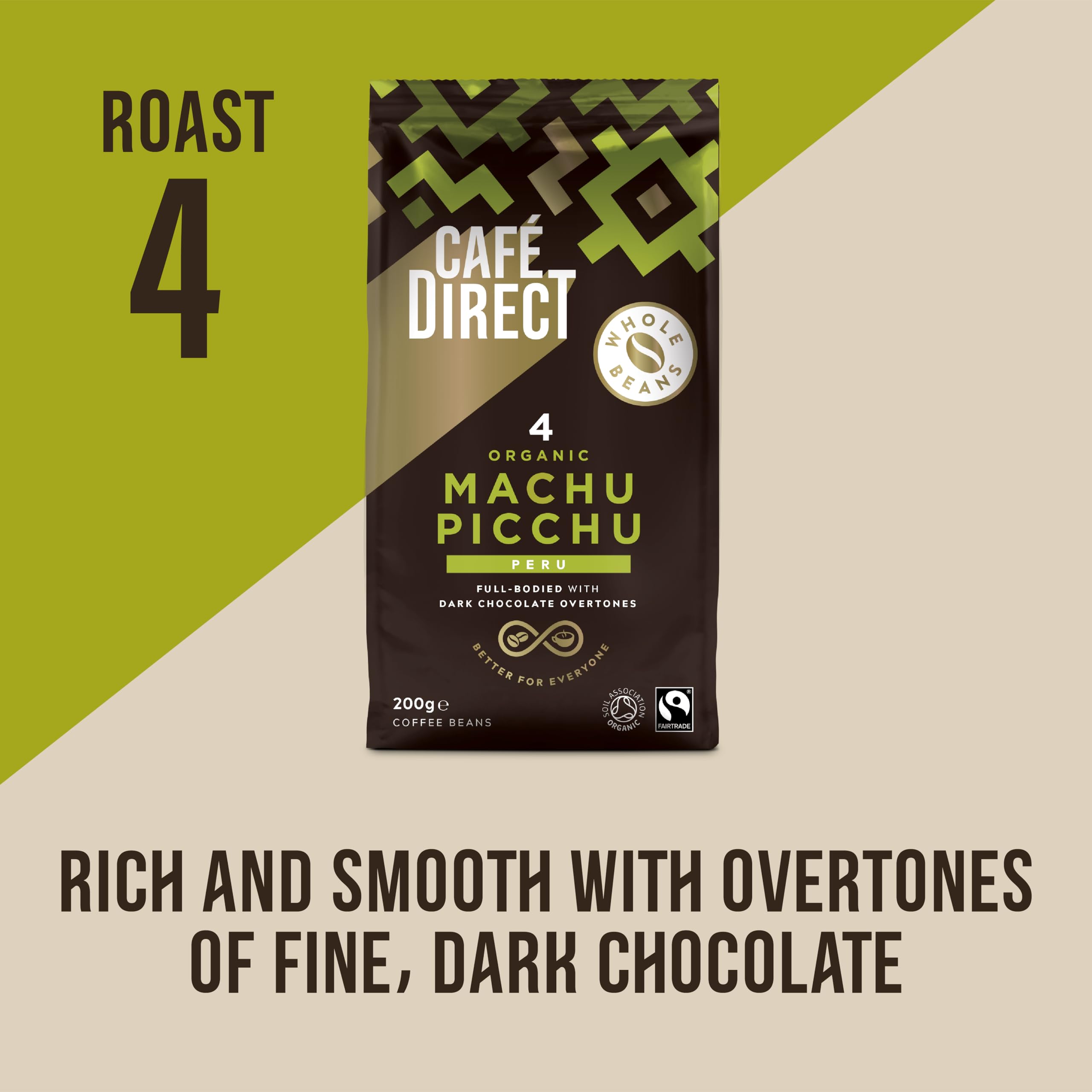 Café Direct Fairtrade Machu Picchu Whole Bean Arabica Coffee 200g 3